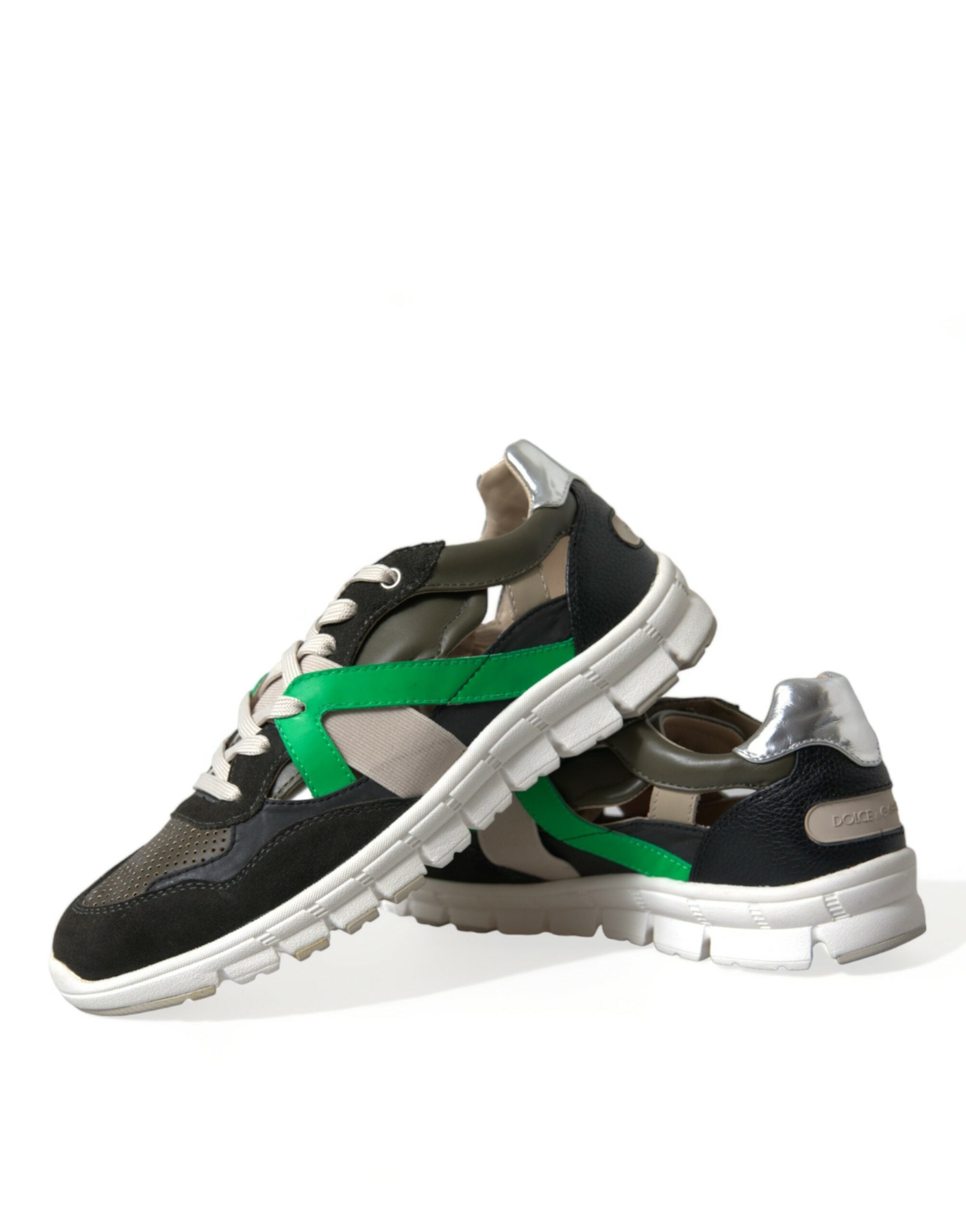 Multicolor Leather Suede Low Top Sneakers Shoes - ventzia