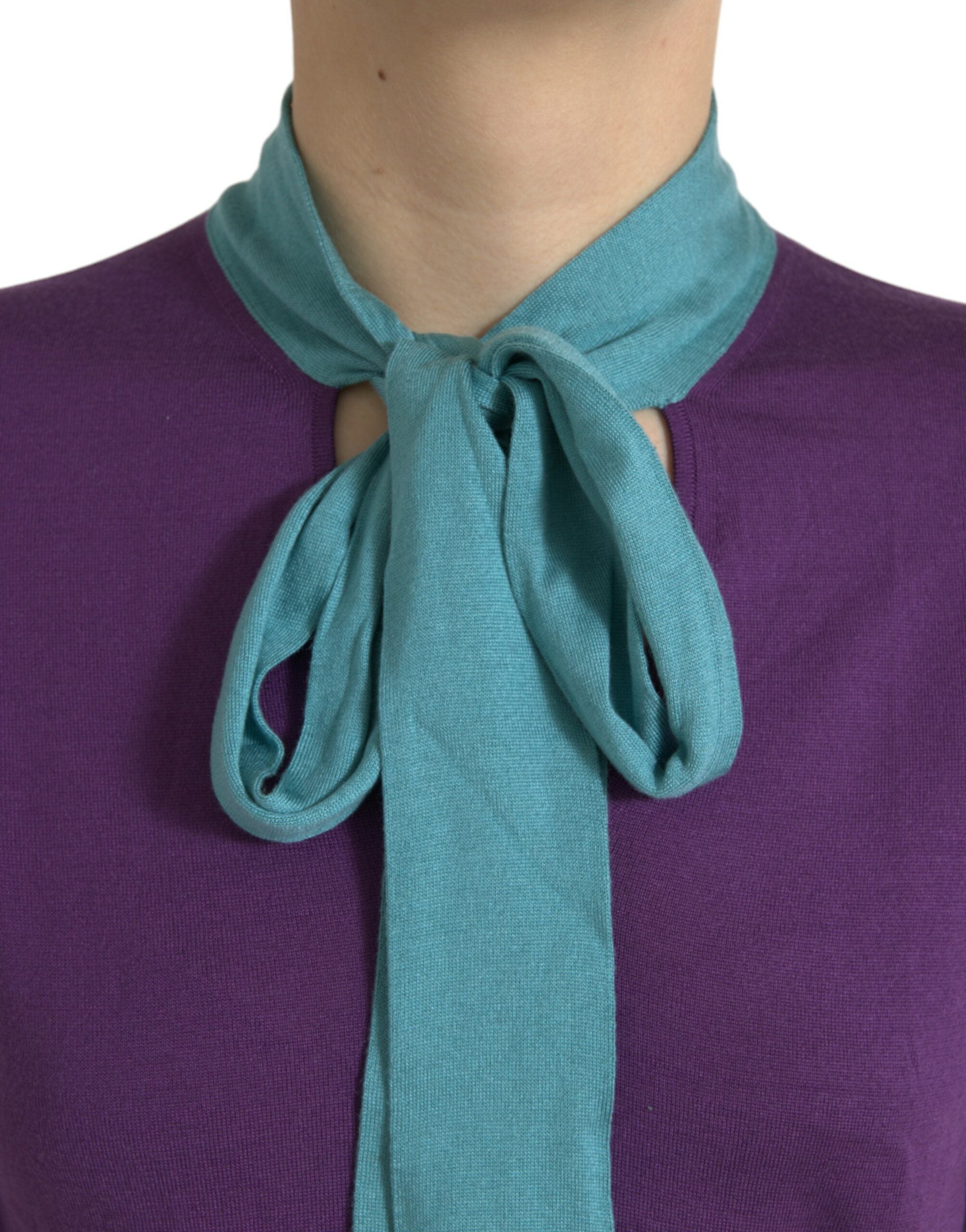 Multicolor Bow Fastening Pullover Sweater - ventzia