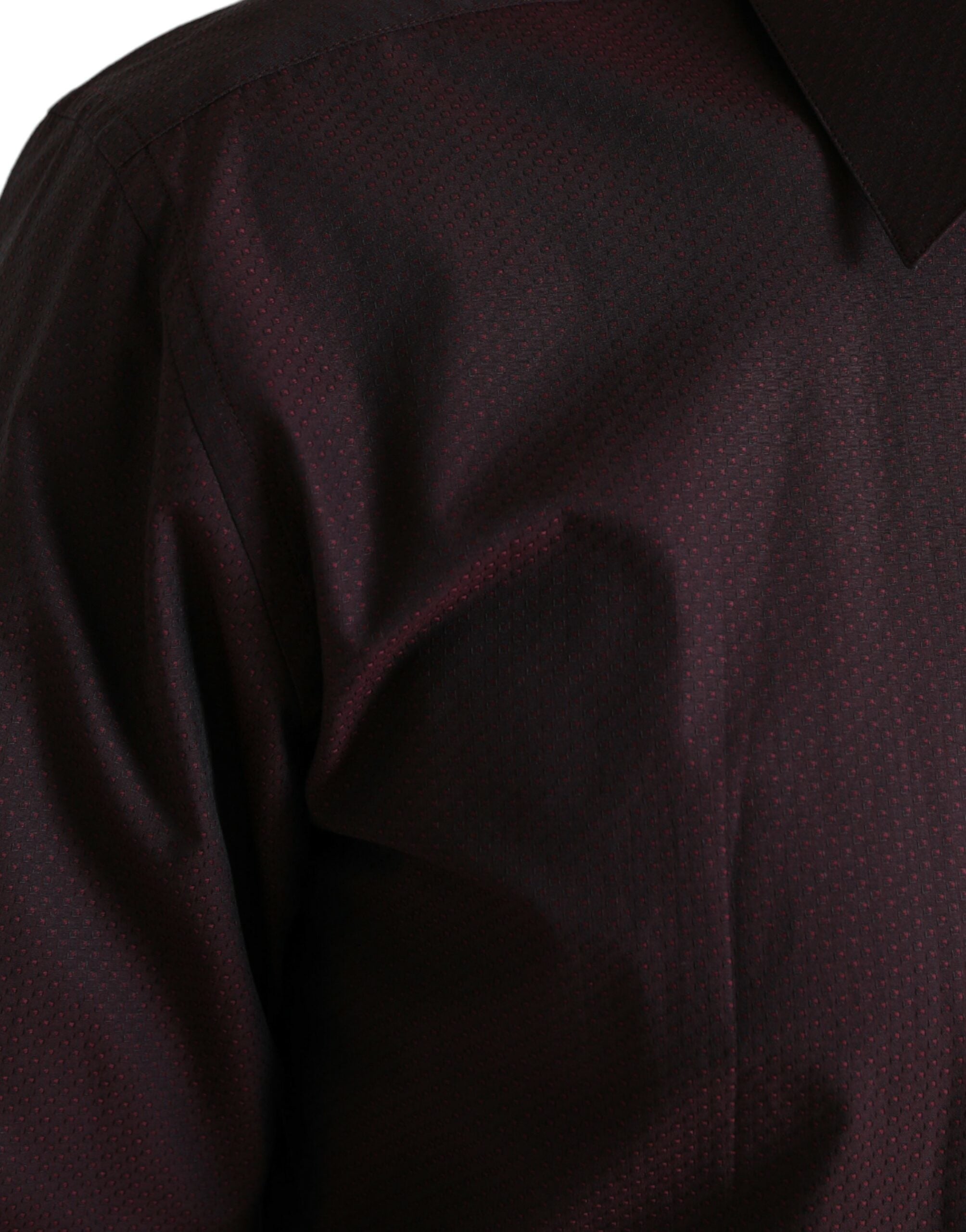Maroon Jacquard Formal Dress MARTINI Shirt - ventzia