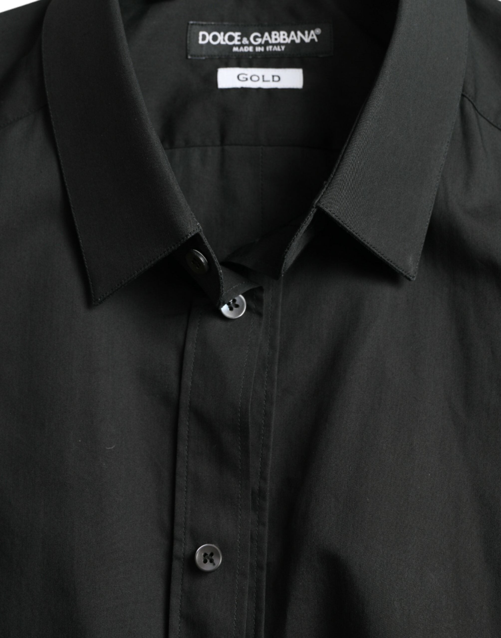 Black Cotton Silk Formal GOLD Dress Shirt - ventzia