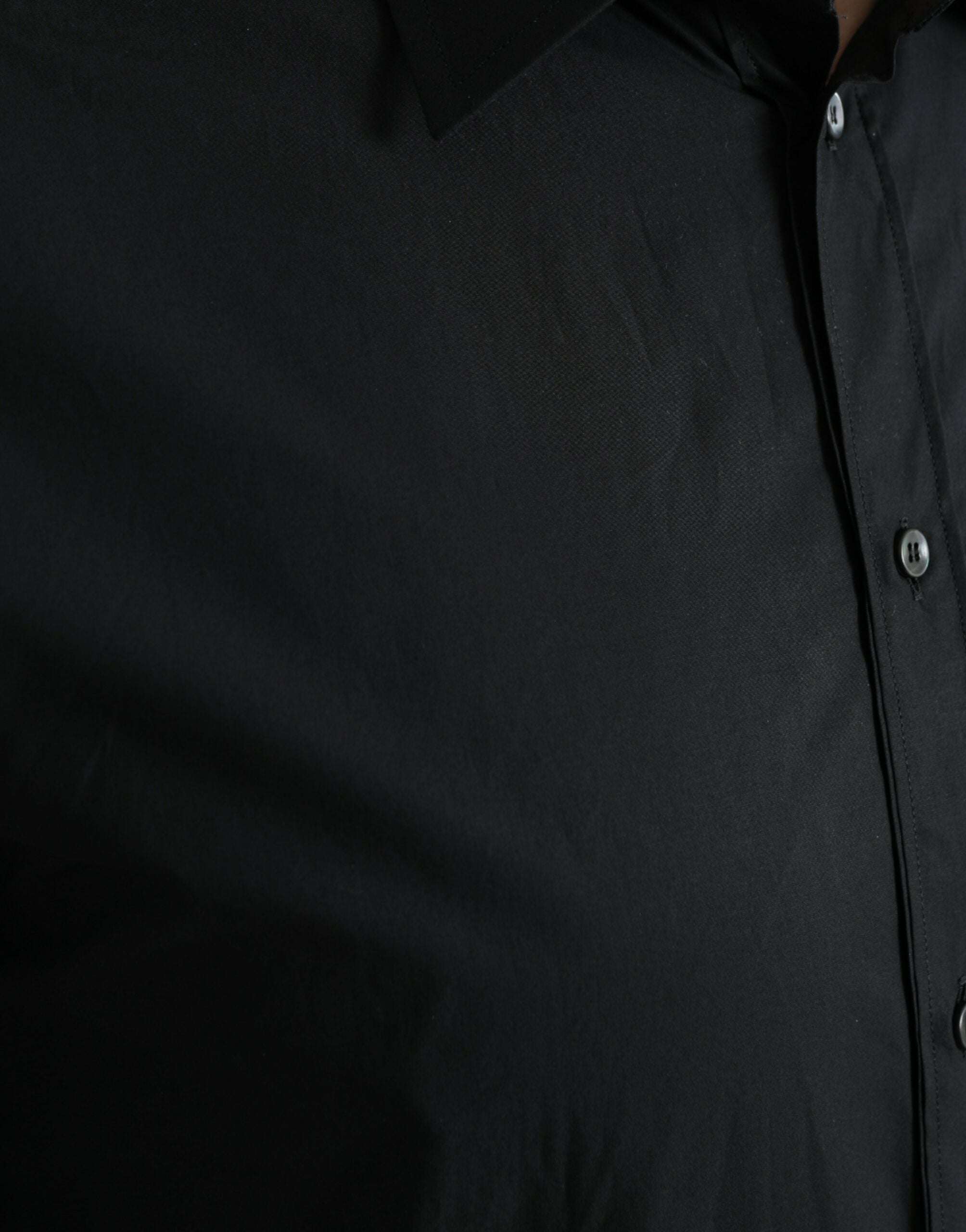 Black Cotton Men Formal GOLD Dress Shirt - ventzia