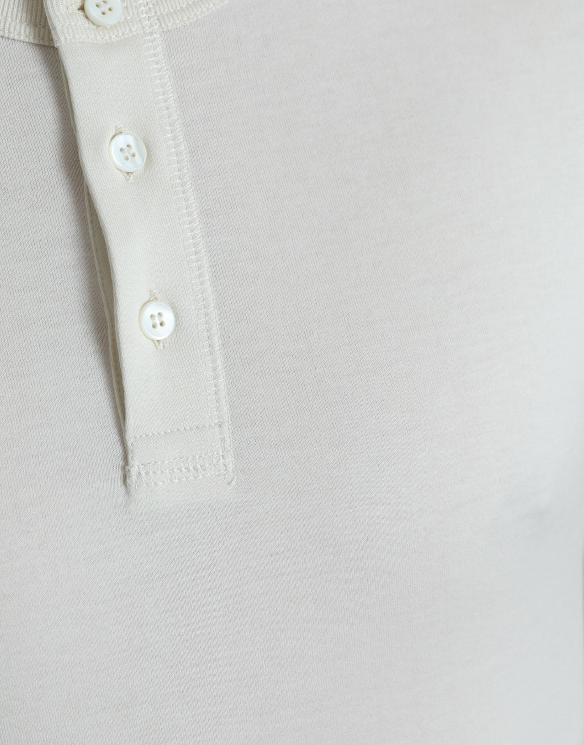 Off White Cotton Henley Pullover Sweater - ventzia