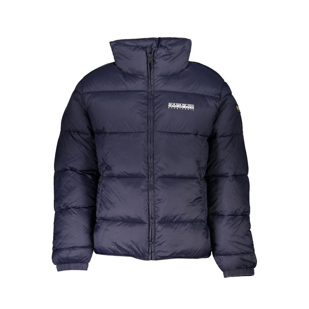 Eco-Conscious Blue Jacket with Sleek Design - ventzia
