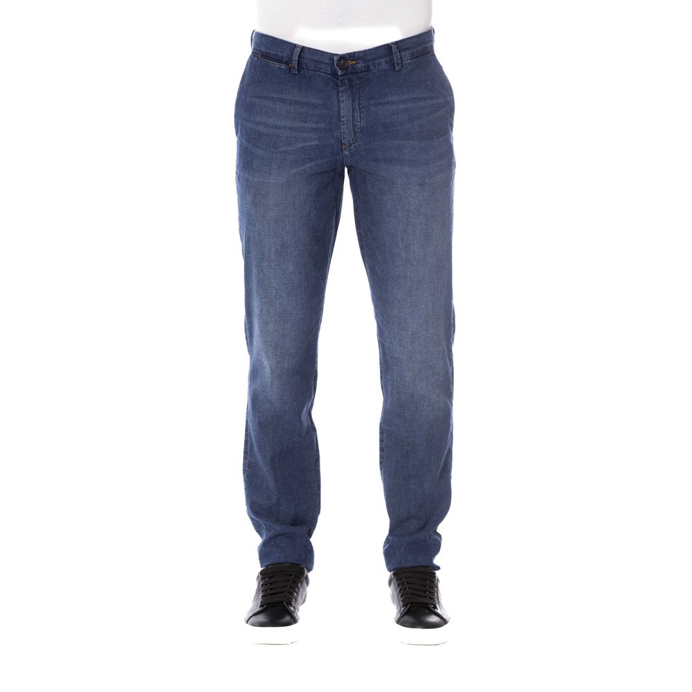 Blue Cotton Men Jeans - ventzia