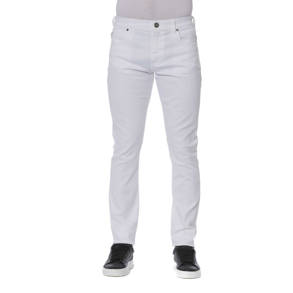 White Cotton Men Jeans - ventzia