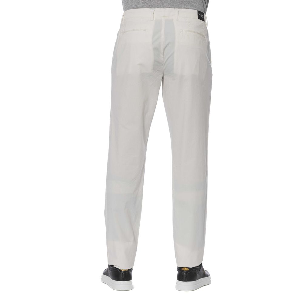 White Cotton Men's Trouser - ventzia