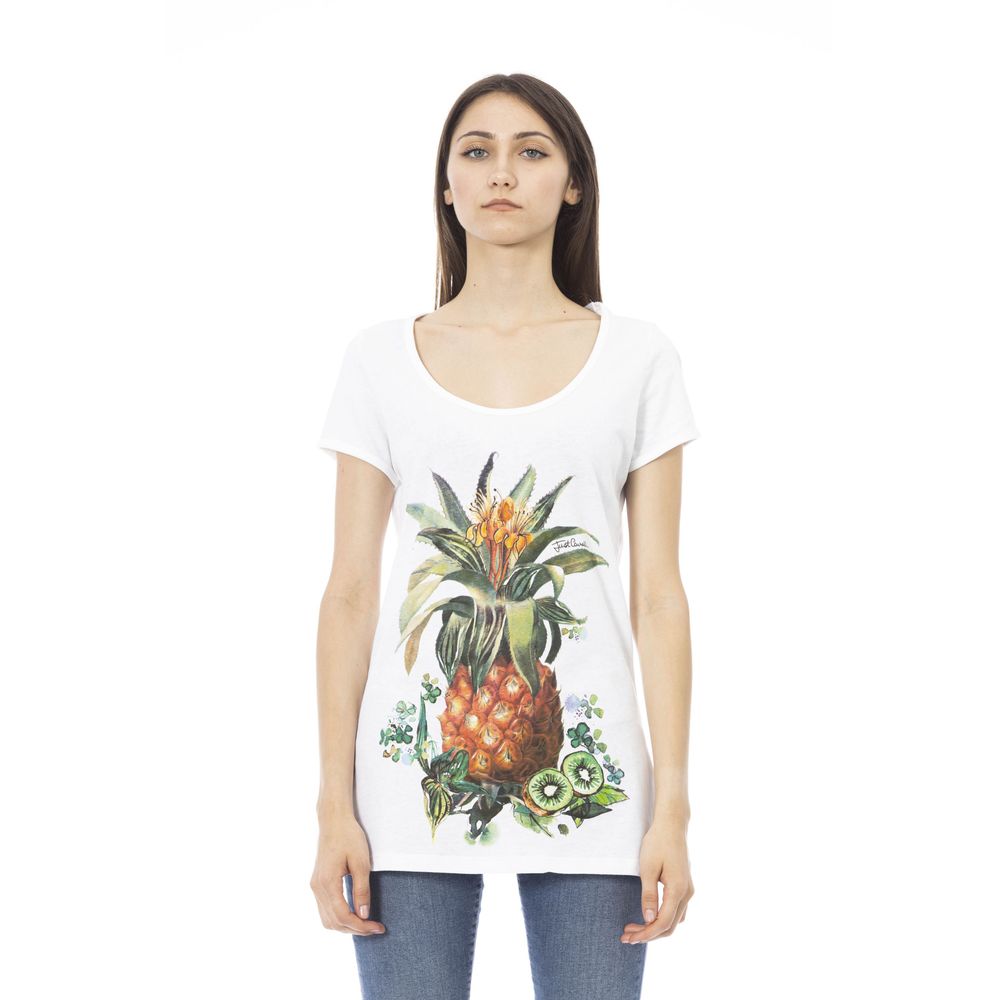 White Cotton Women T-Shirt - ventzia