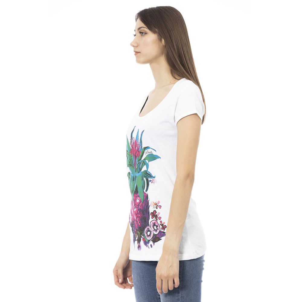 White Cotton Women T-Shirt - ventzia