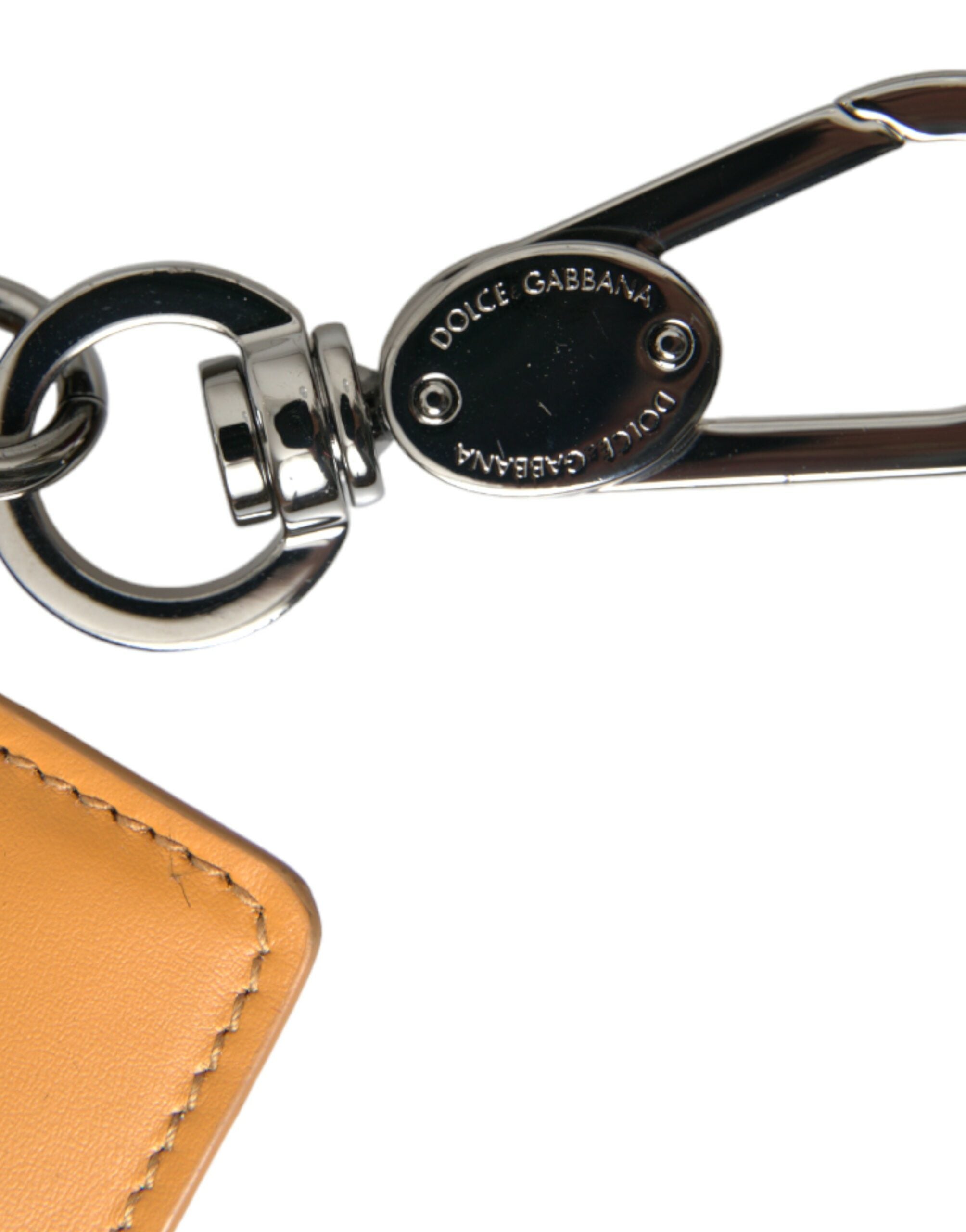 Orange Calf Leather Credit Card Holder Clip On Wallet - ventzia