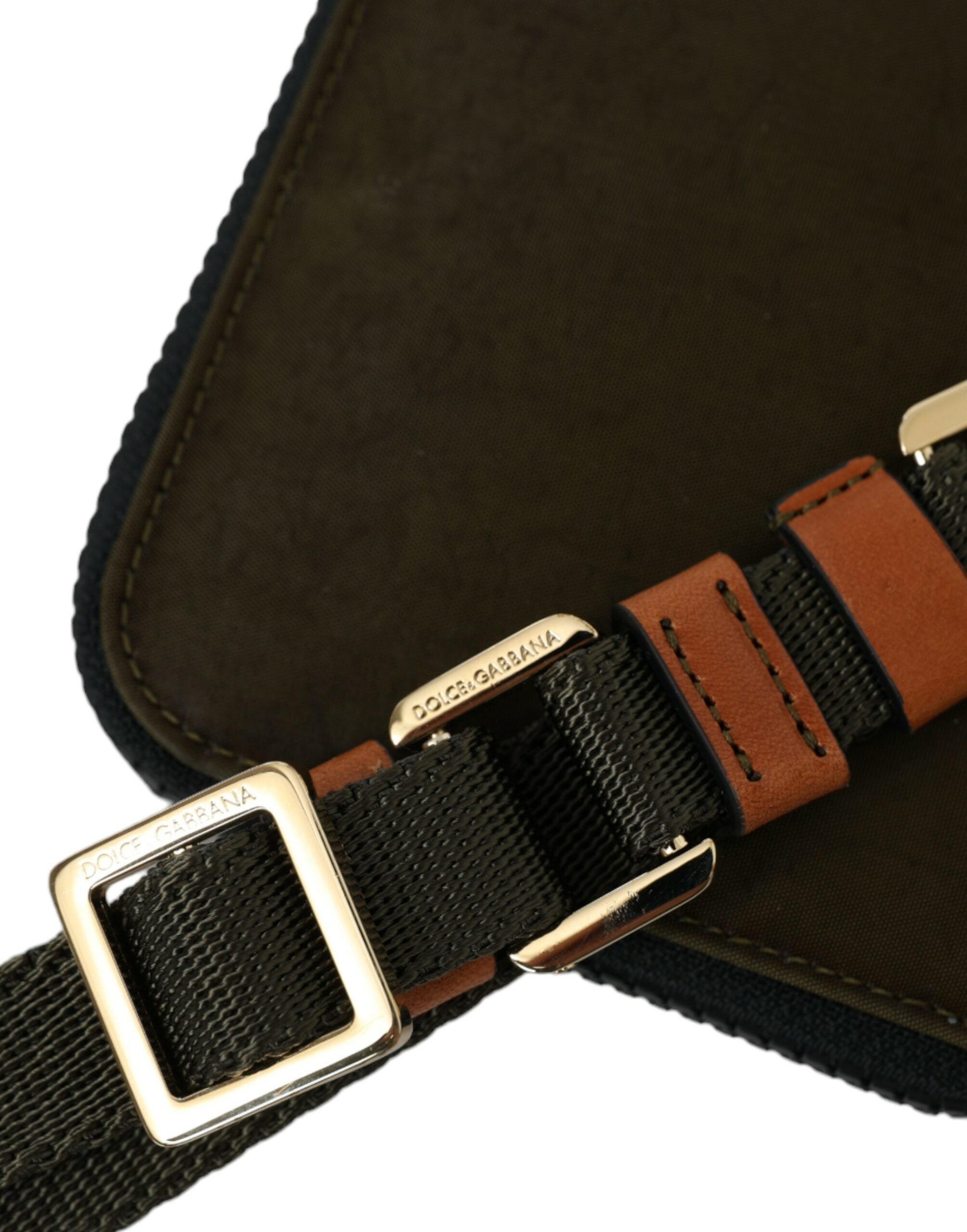 Dark Green Nylon Logo Multifunctional Kit 2 Pcs Set Bags - ventzia