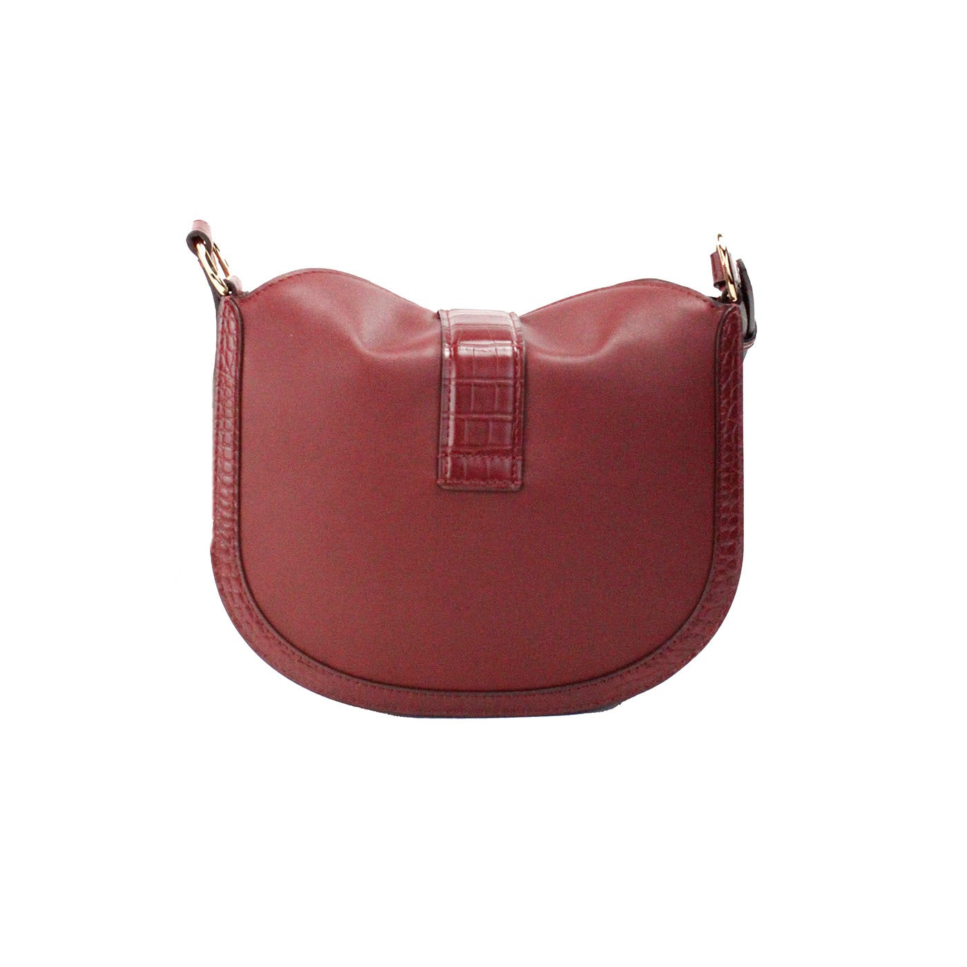 Gabby Small Dark Cherry Leather Foldover Hobo Crossbody Bag - ventzia