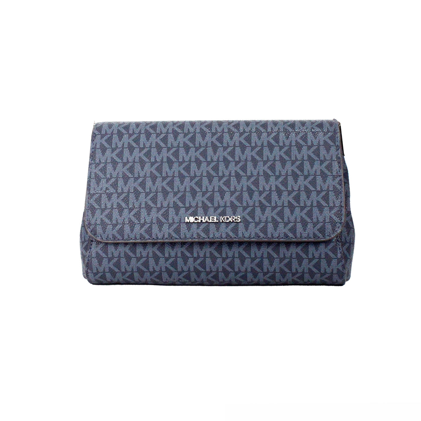 Jet Set Medium Navy Blue PVC Convertible Pouchette Crossbody Bag - ventzia