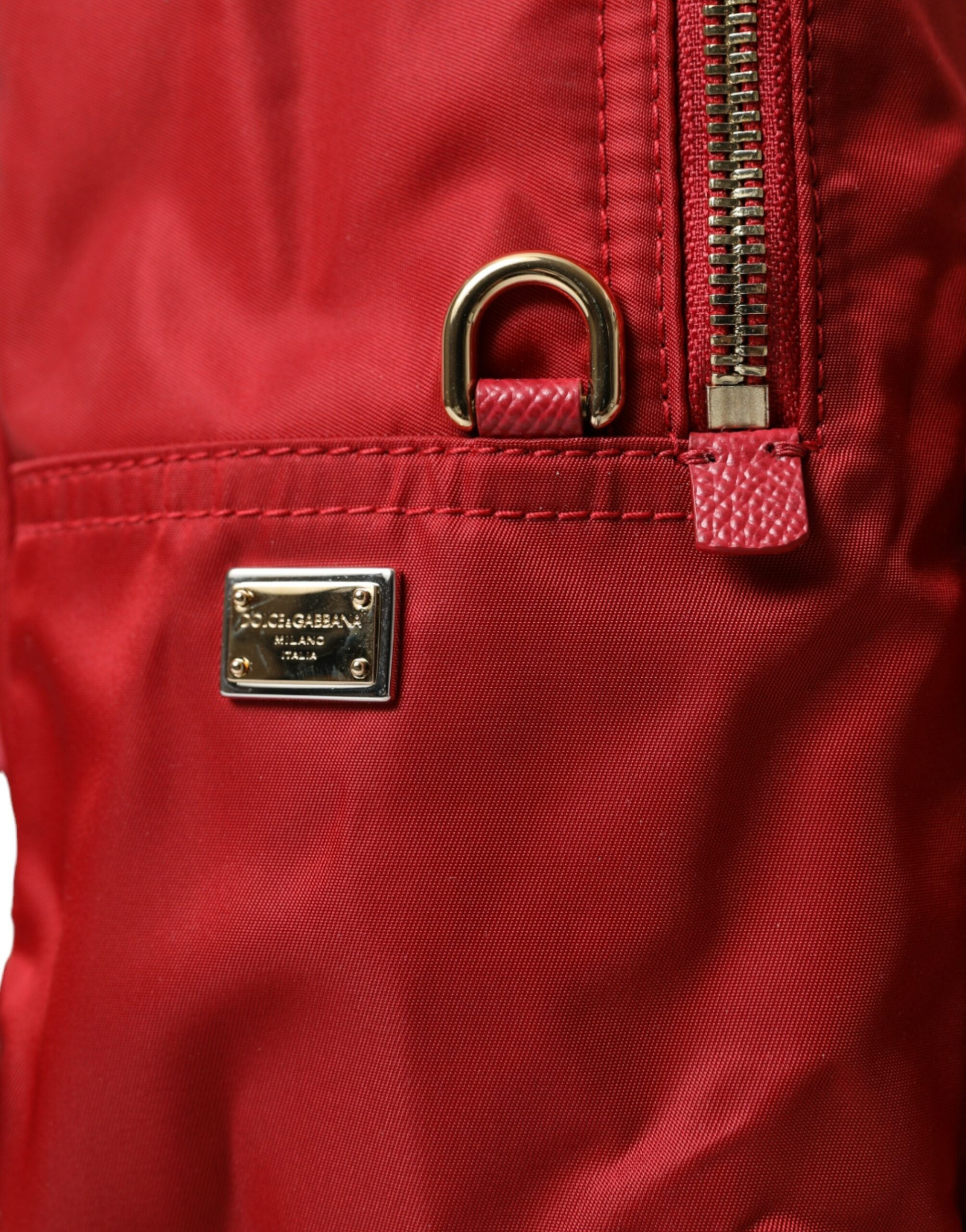 Red #DGFAMILY Embellished Backpack VULCANO Bag - ventzia