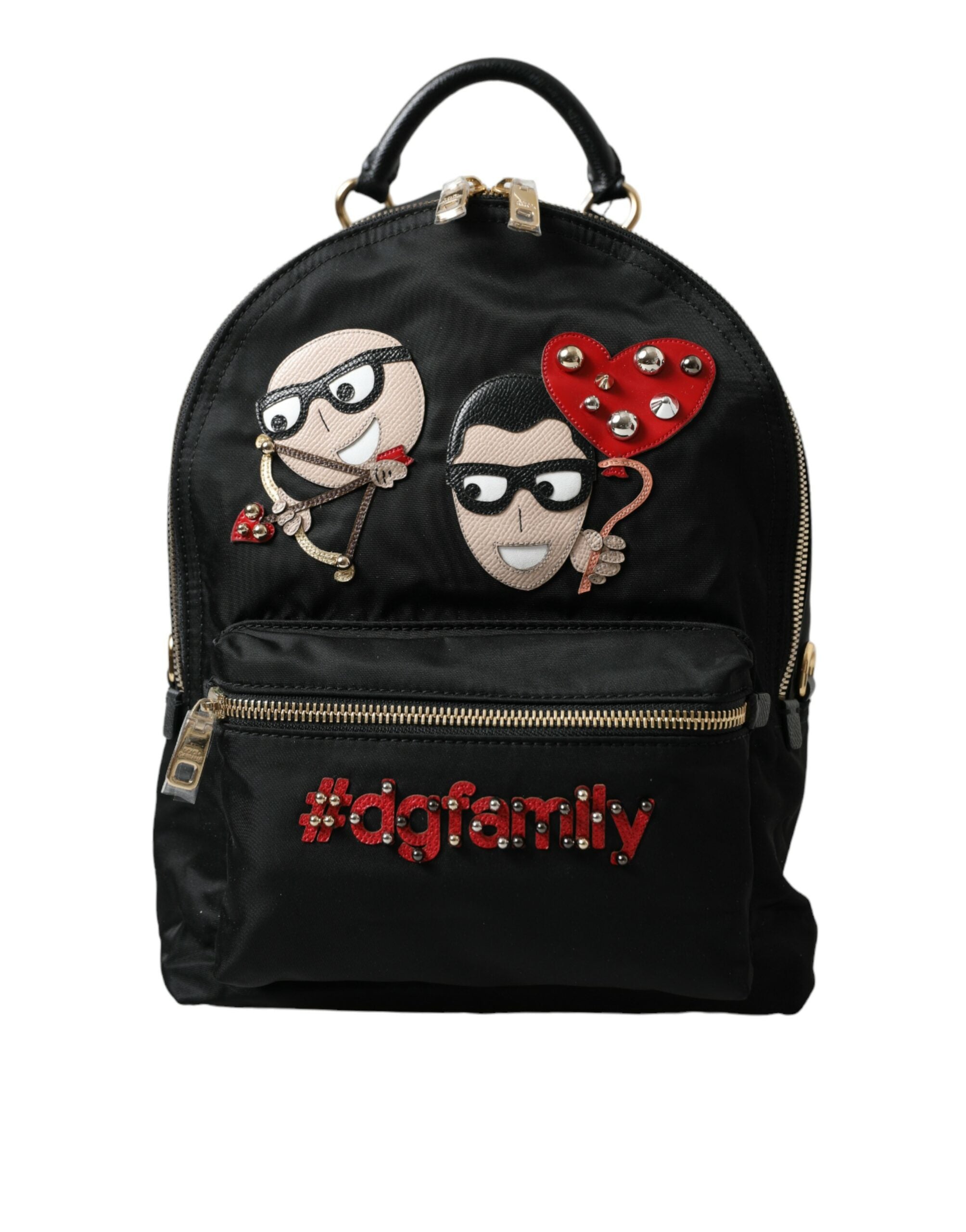 Black #DGFAMILY Embellished Backpack VULCANO Bag - ventzia