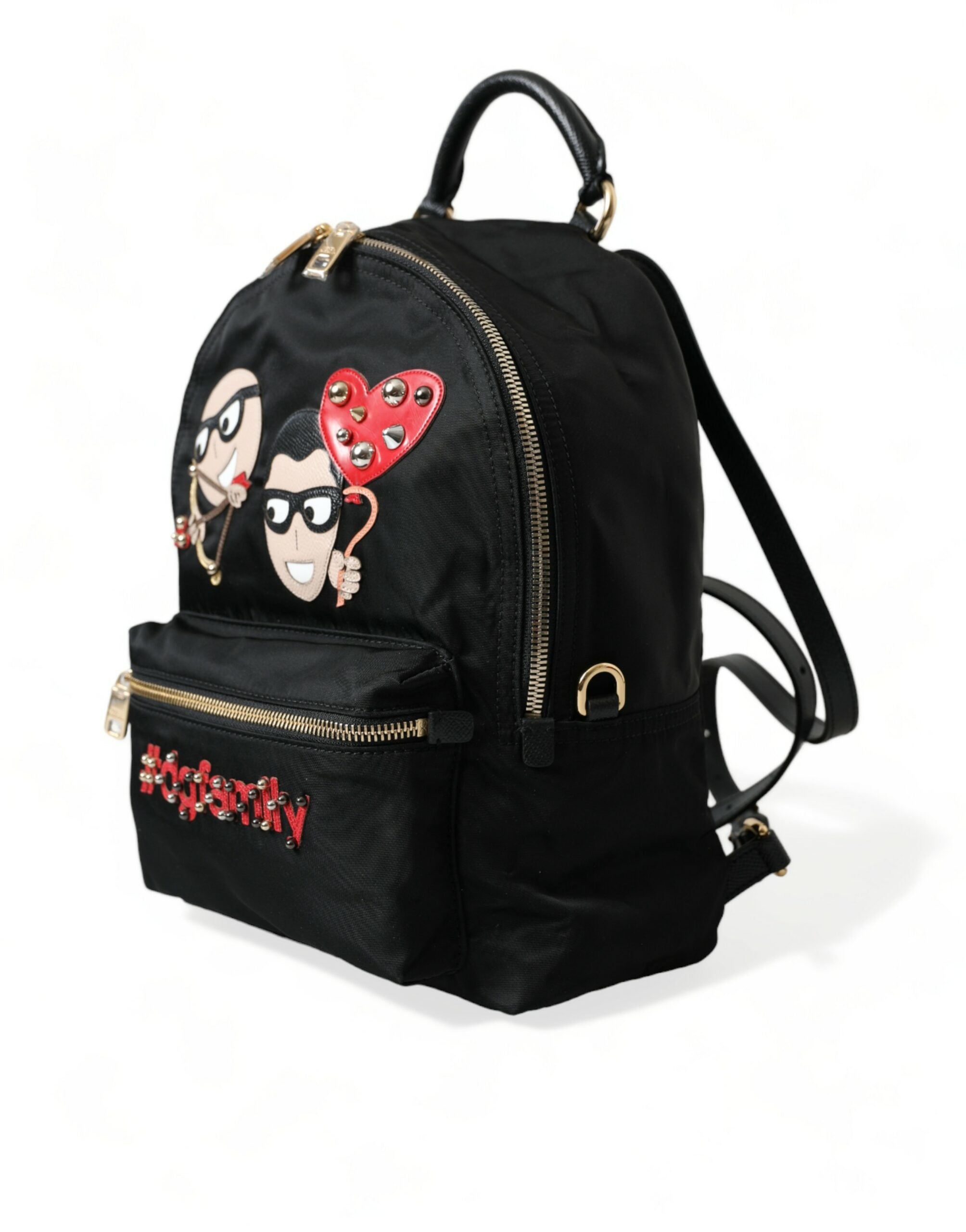 Black #DGFAMILY Embellished Backpack VULCANO Bag - ventzia