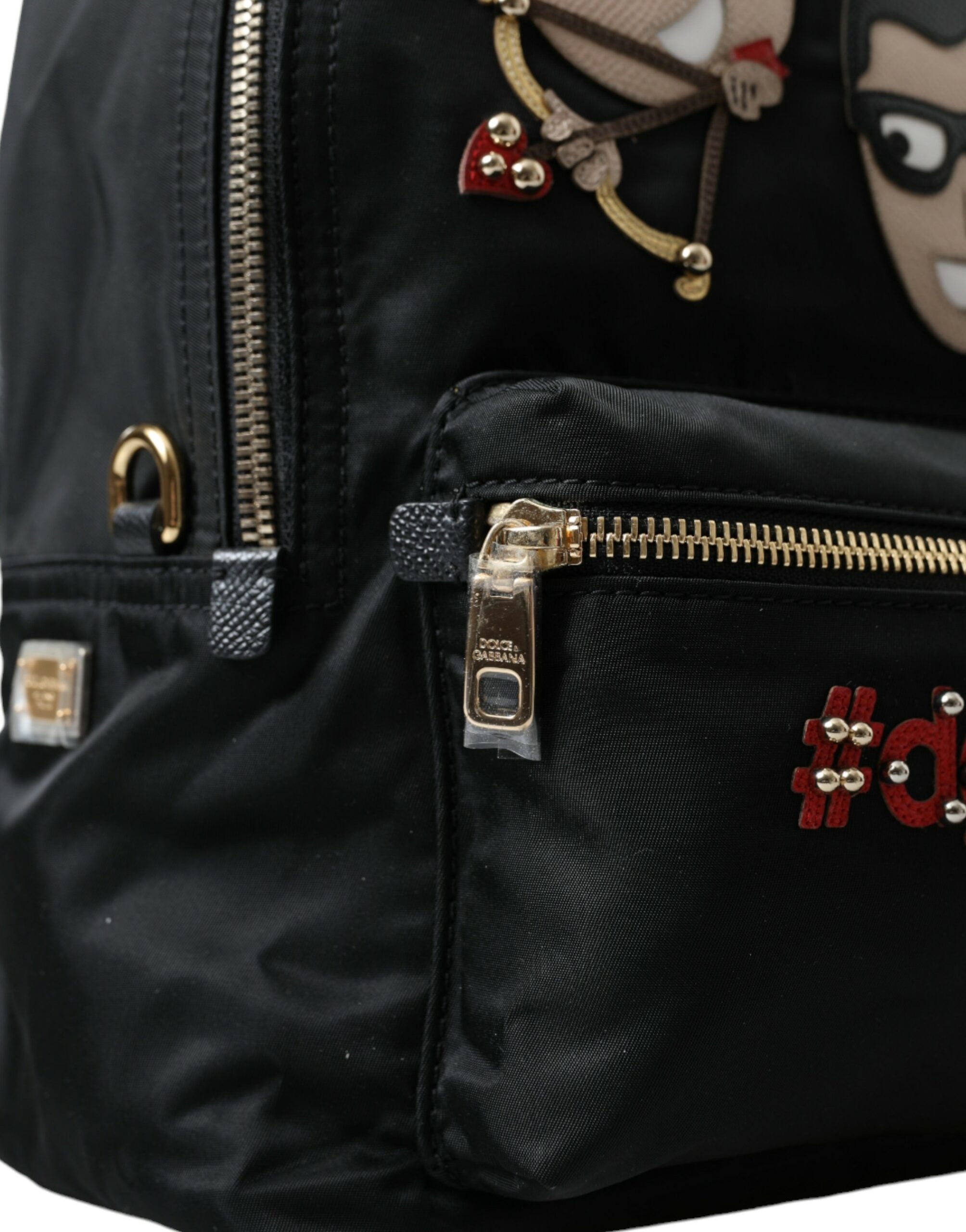 Black #DGFAMILY Embellished Backpack VULCANO Bag - ventzia