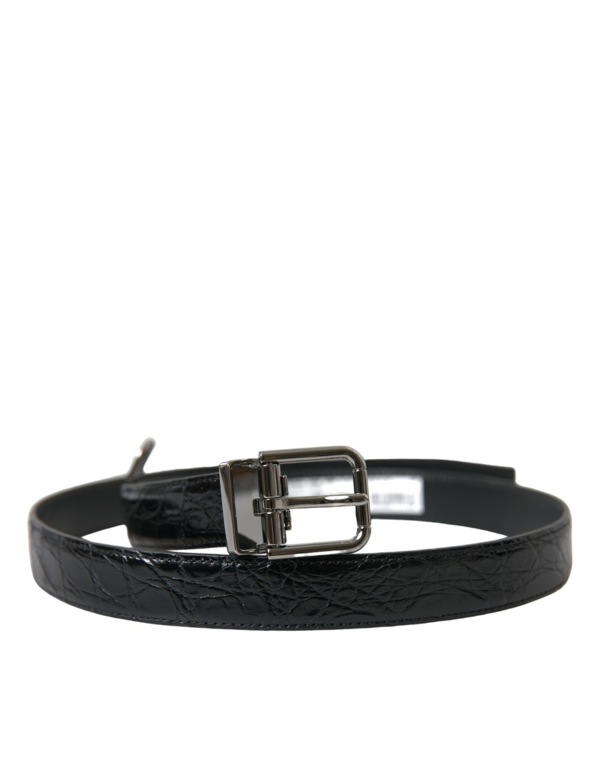 Black Leather Silver Metal Buckle Belt - ventzia