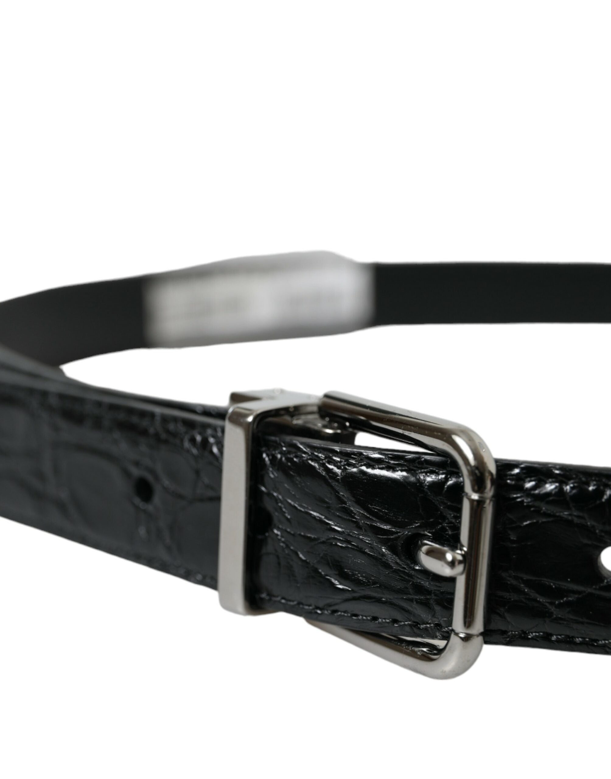 Black Leather Silver Metal Buckle Belt - ventzia