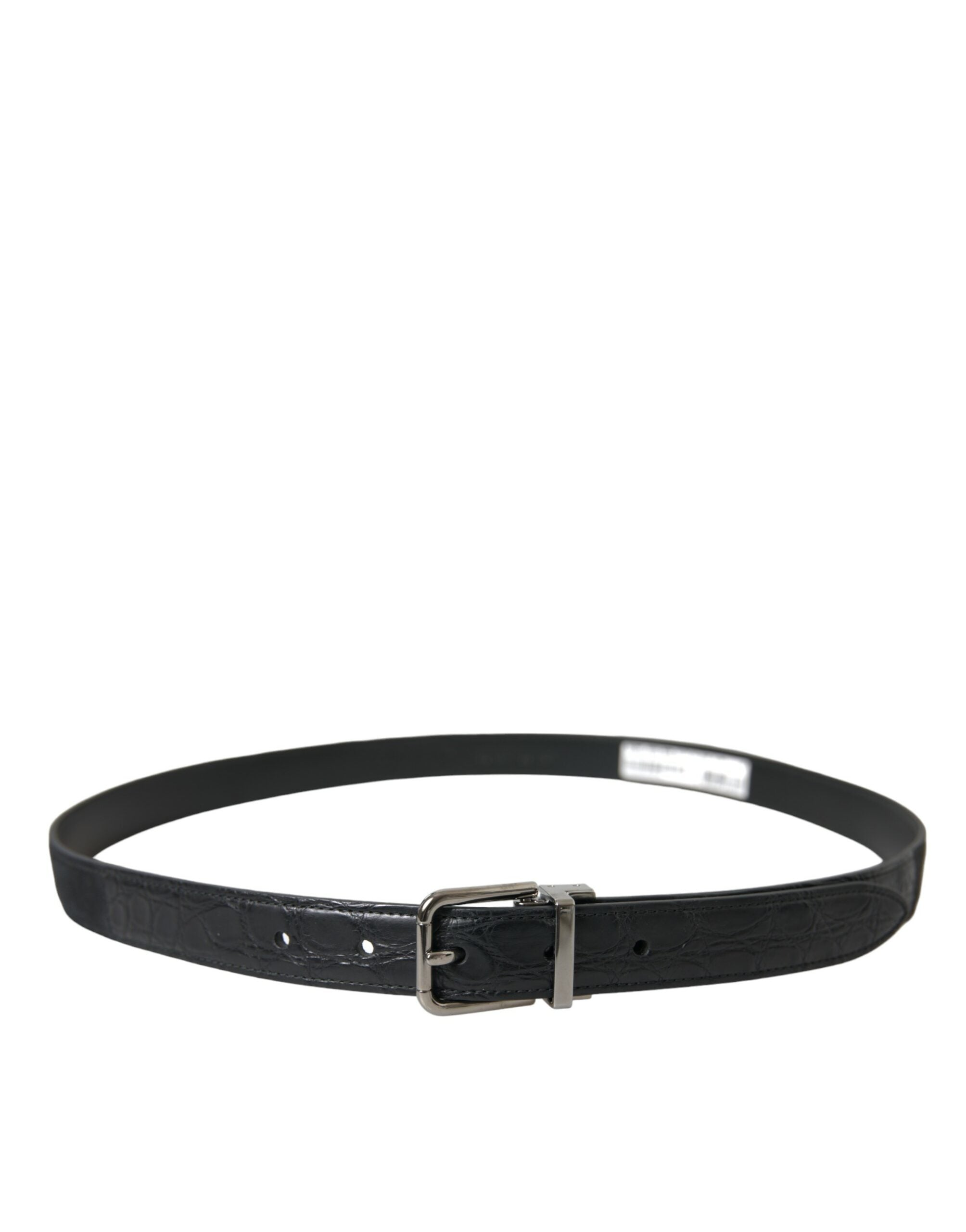Black Leather Silver Metal Buckle Belt - ventzia