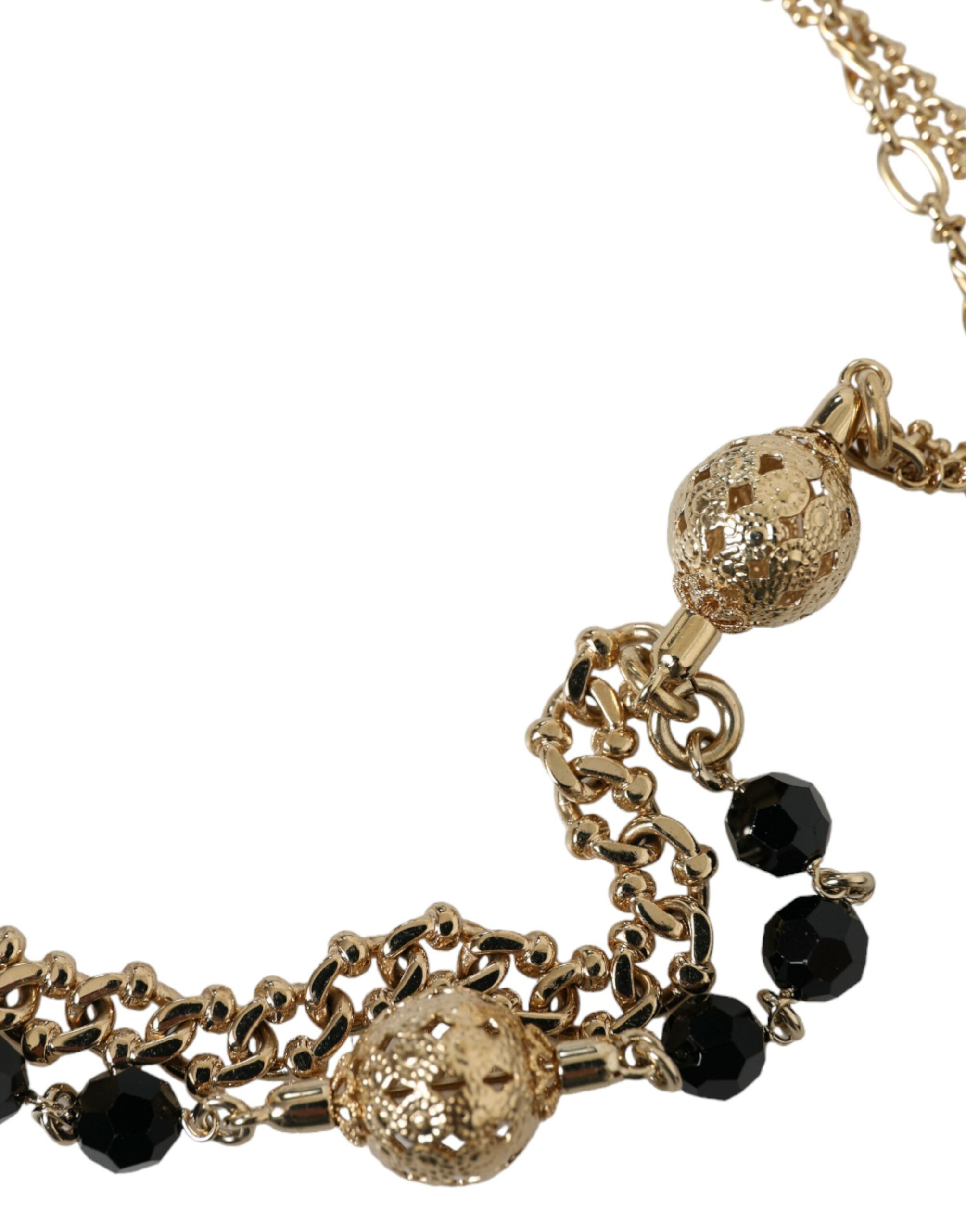 Black Suede Gold Chain Crystal Waist Belt - ventzia