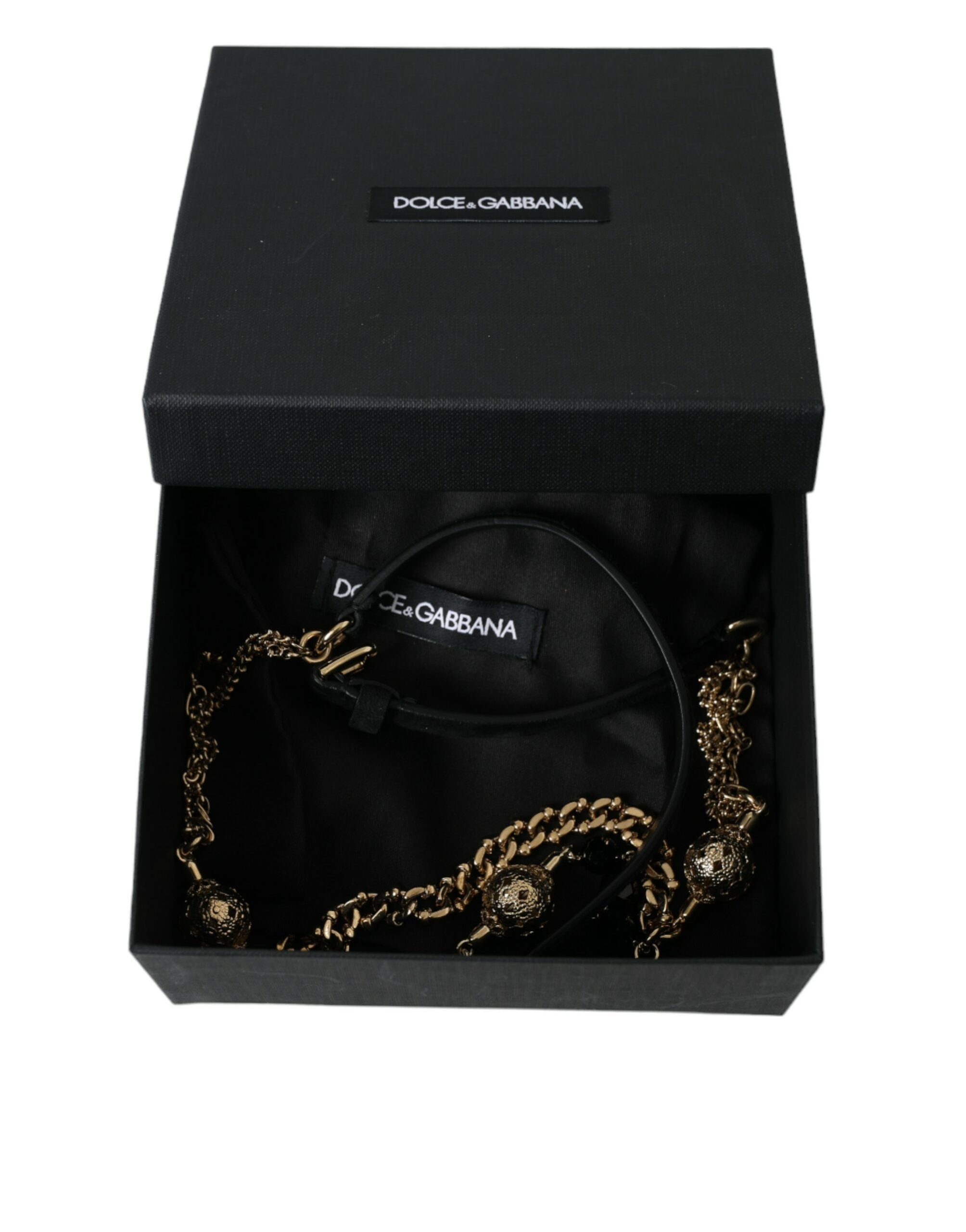 Black Suede Gold Chain Crystal Waist Belt - ventzia