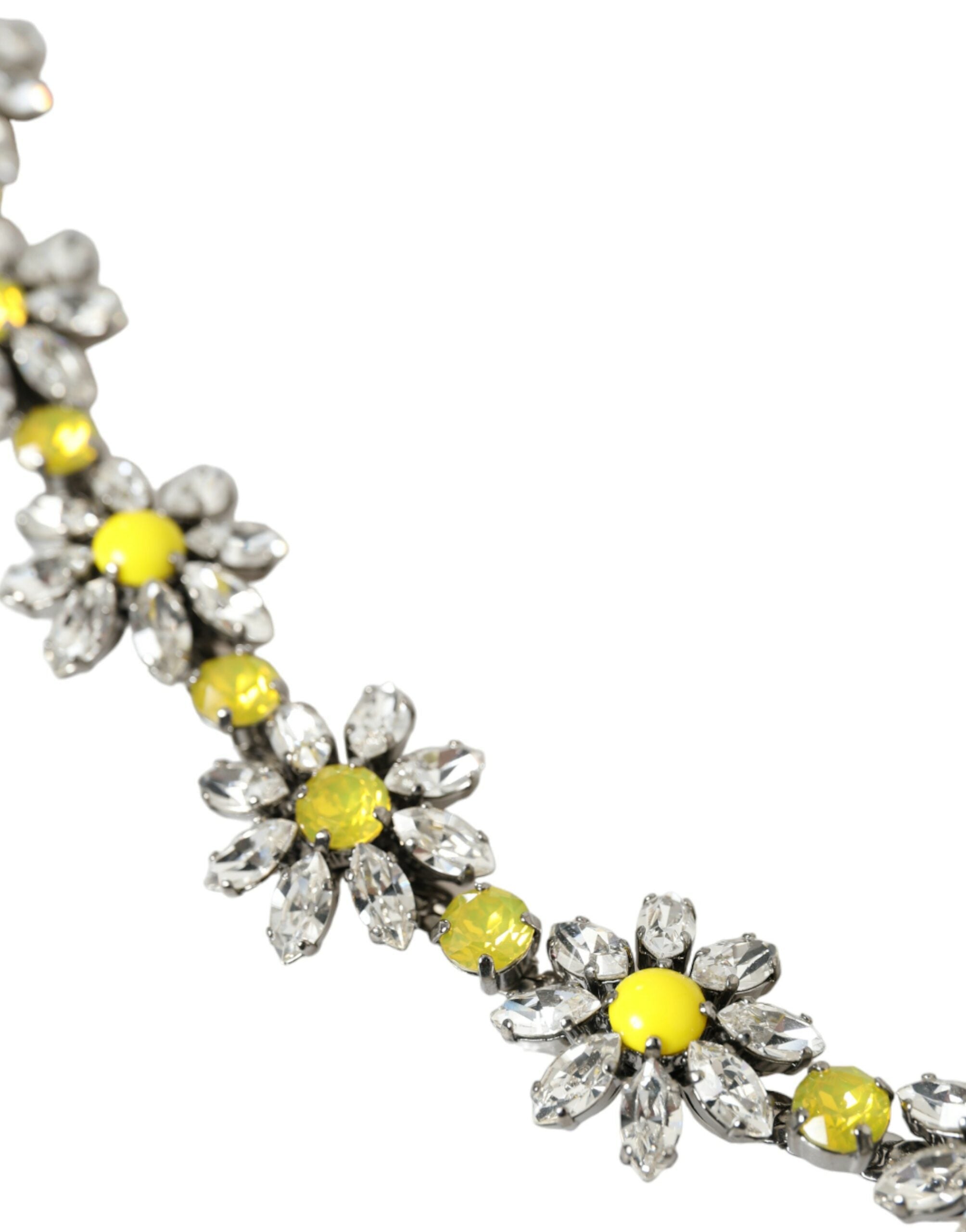 Black Daisy Crystal Dauphine Waist Belt - ventzia