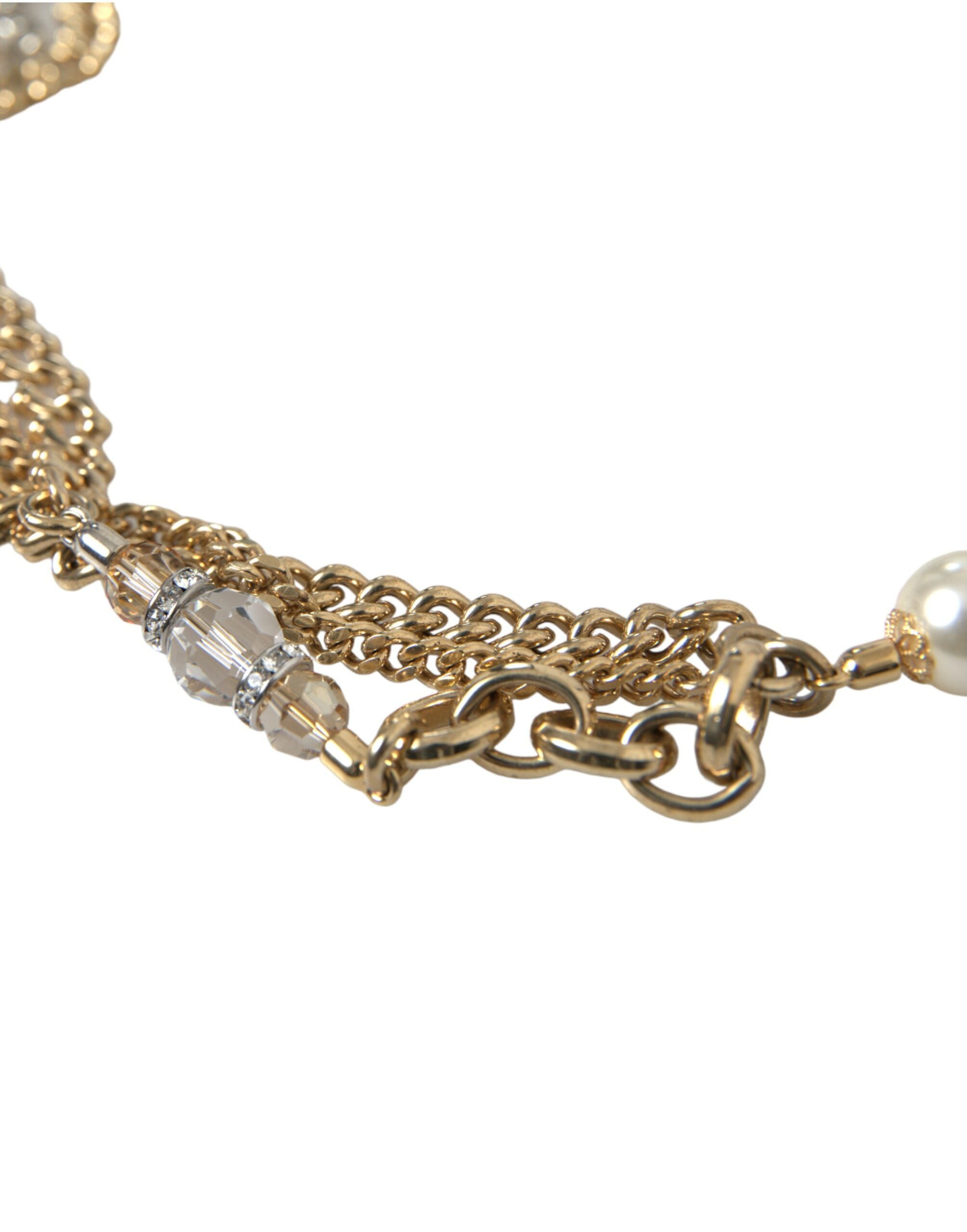 Blue Braided Gold Brass Chain Waist Belt - ventzia