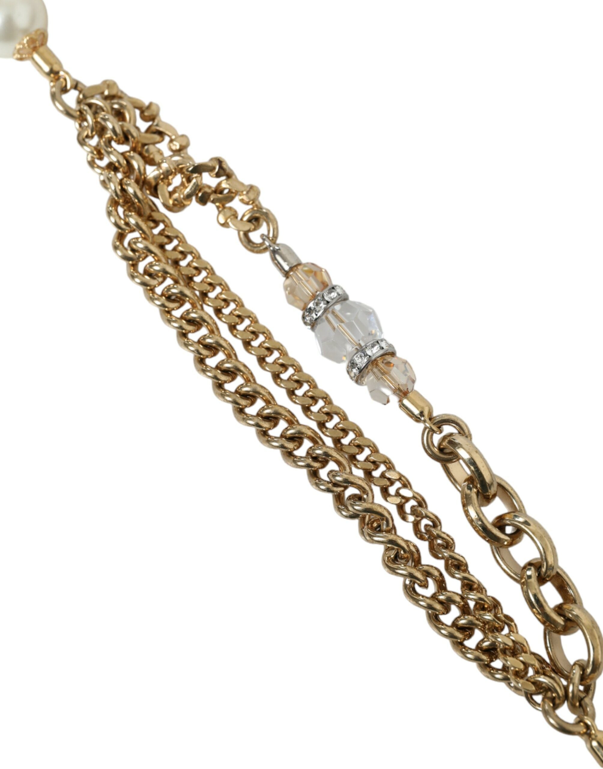 Blue Braided Gold Brass Chain Waist Belt - ventzia