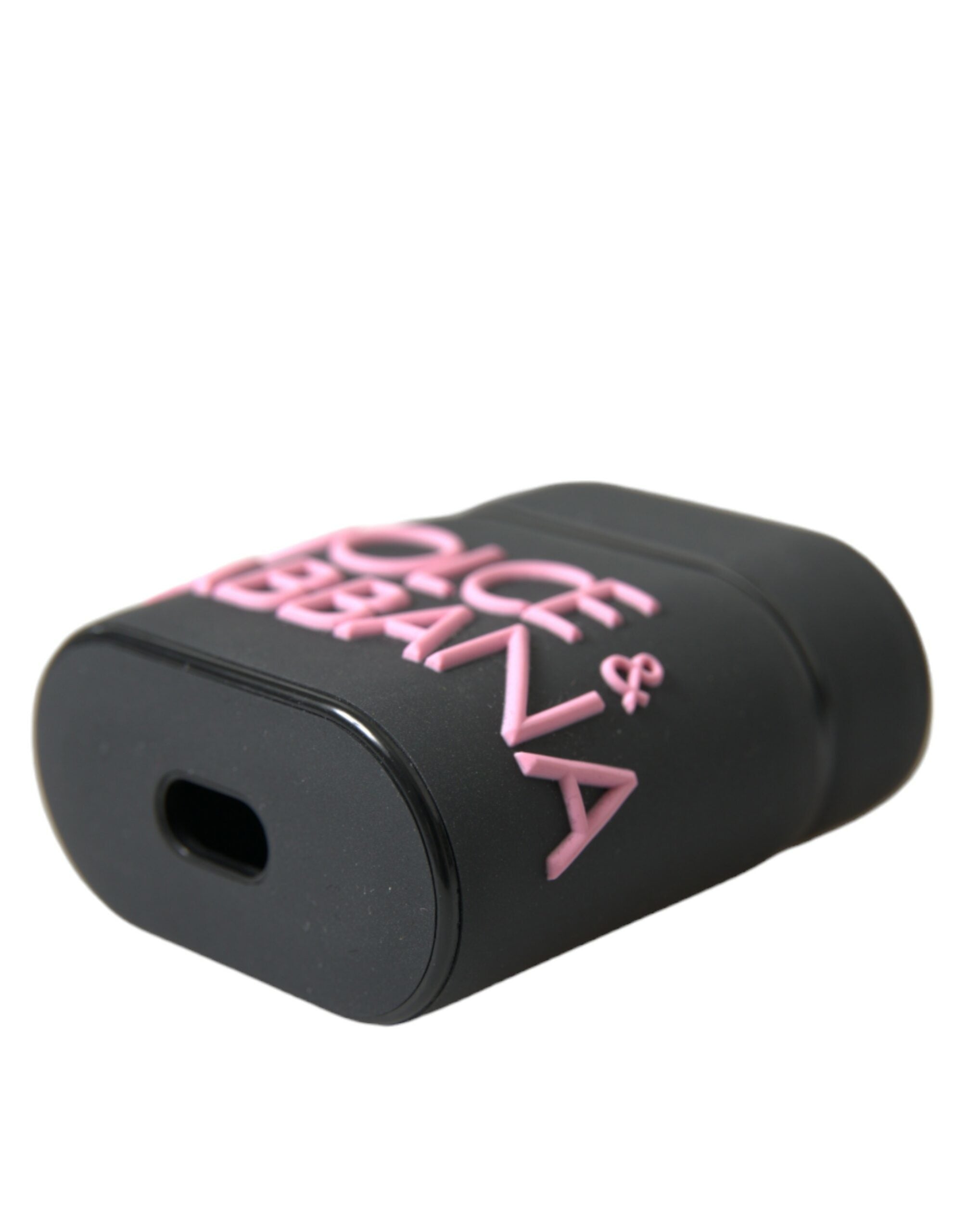 Black Pink Silicone Embossed Logo Airpods Case - ventzia