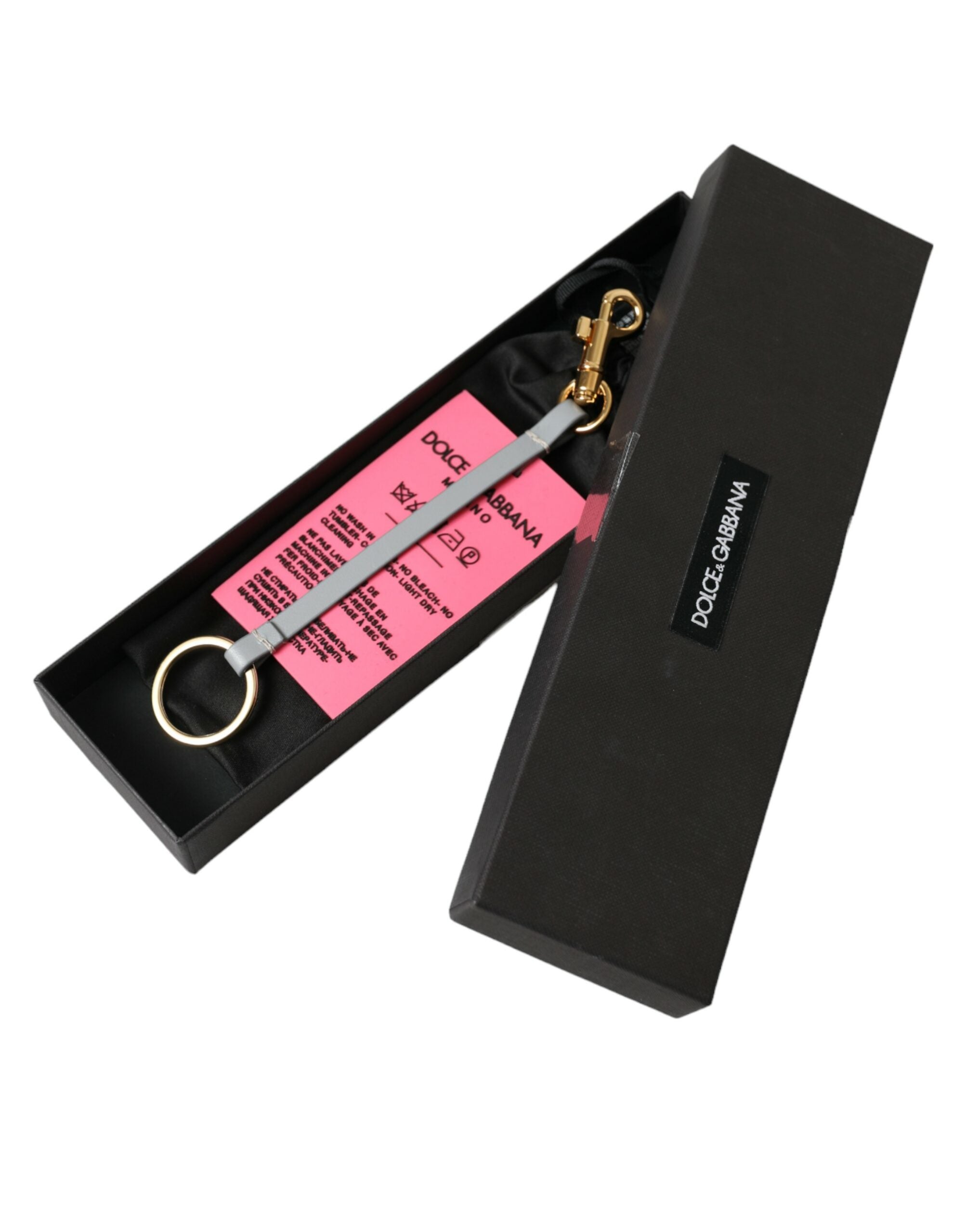 Pink Silicone DG Logo Gold Brass Keychain - ventzia