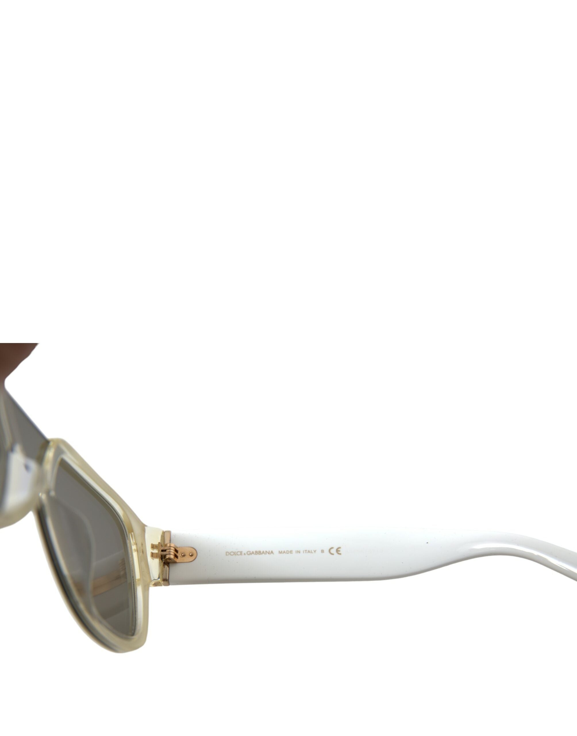 White Acetate Mirror Lenses DG4356 Sunglasses - ventzia