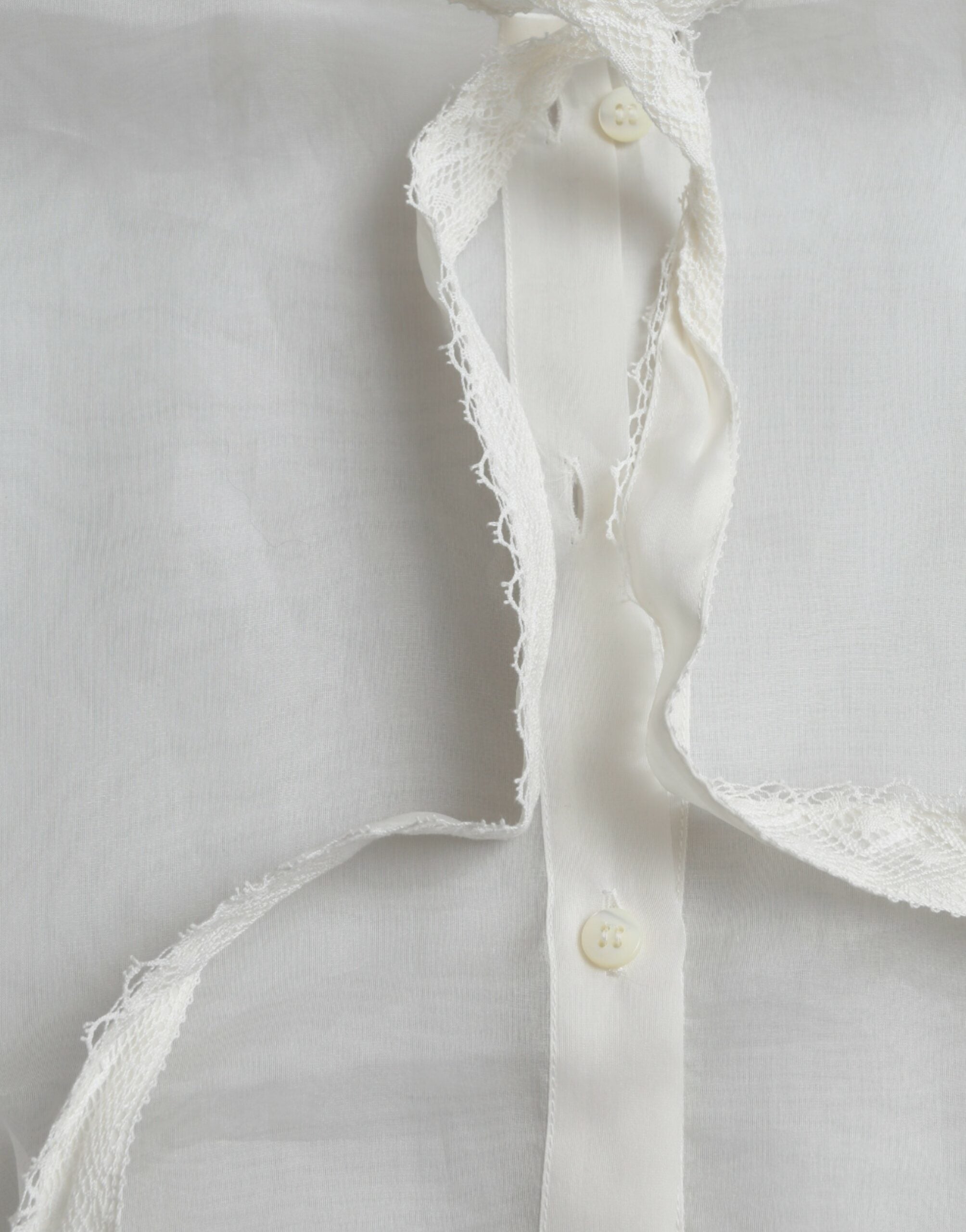 White Silk Long Sleeves Ascot Collar Top - ventzia