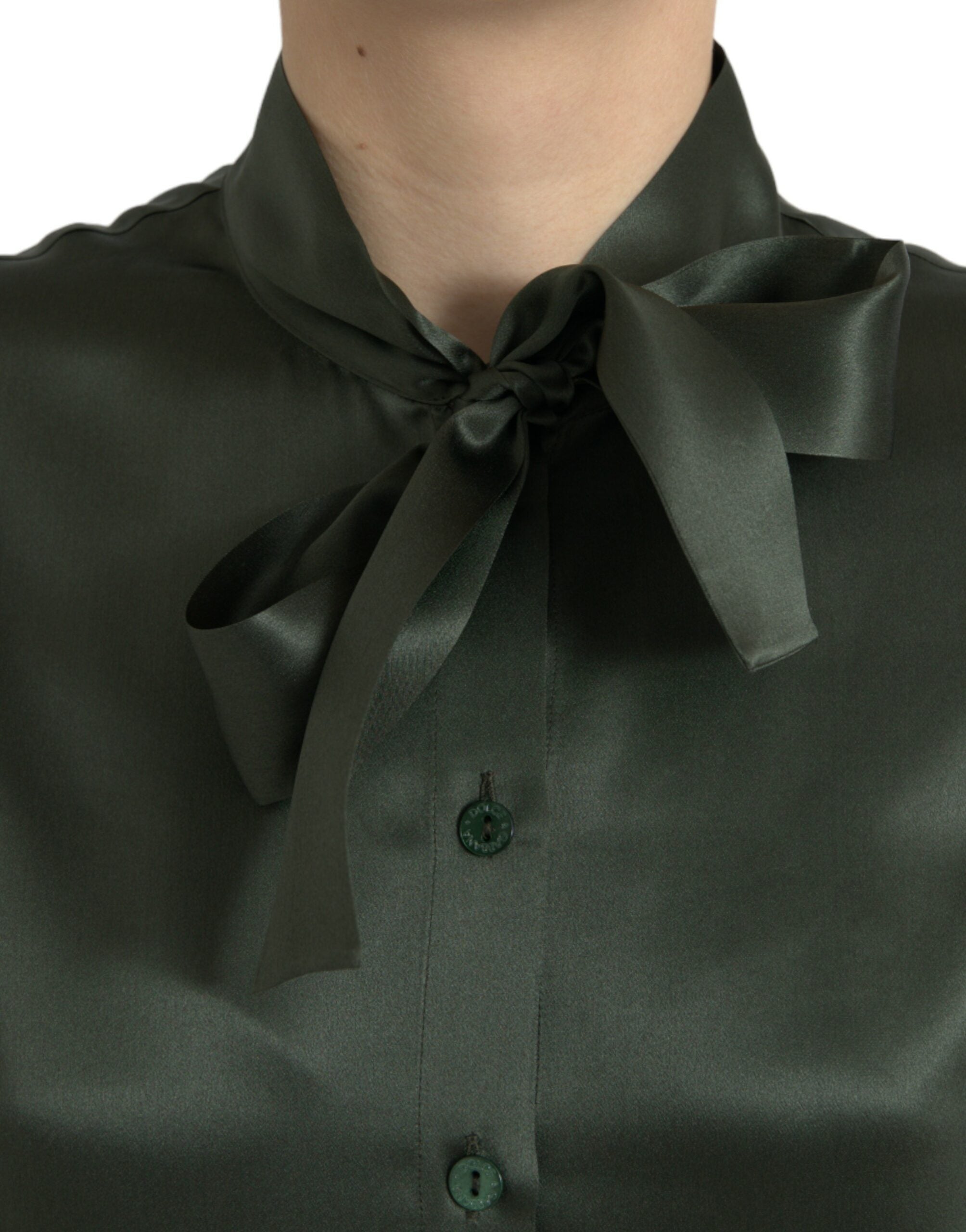 Gray Long Sleeves Ascot Collar Blouse Top - ventzia