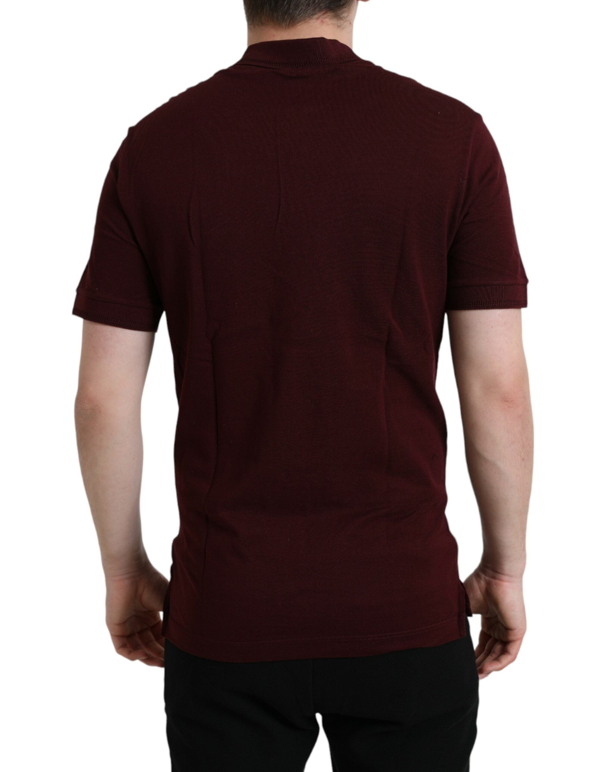 Maroon Collared Short Sleeves Polo T-shirt - ventzia