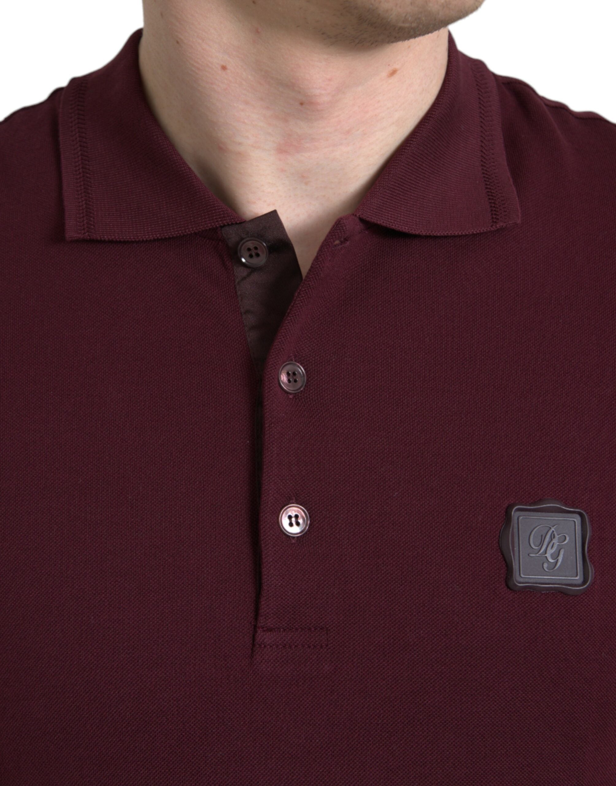 Maroon Collared Short Sleeves Polo T-shirt - ventzia