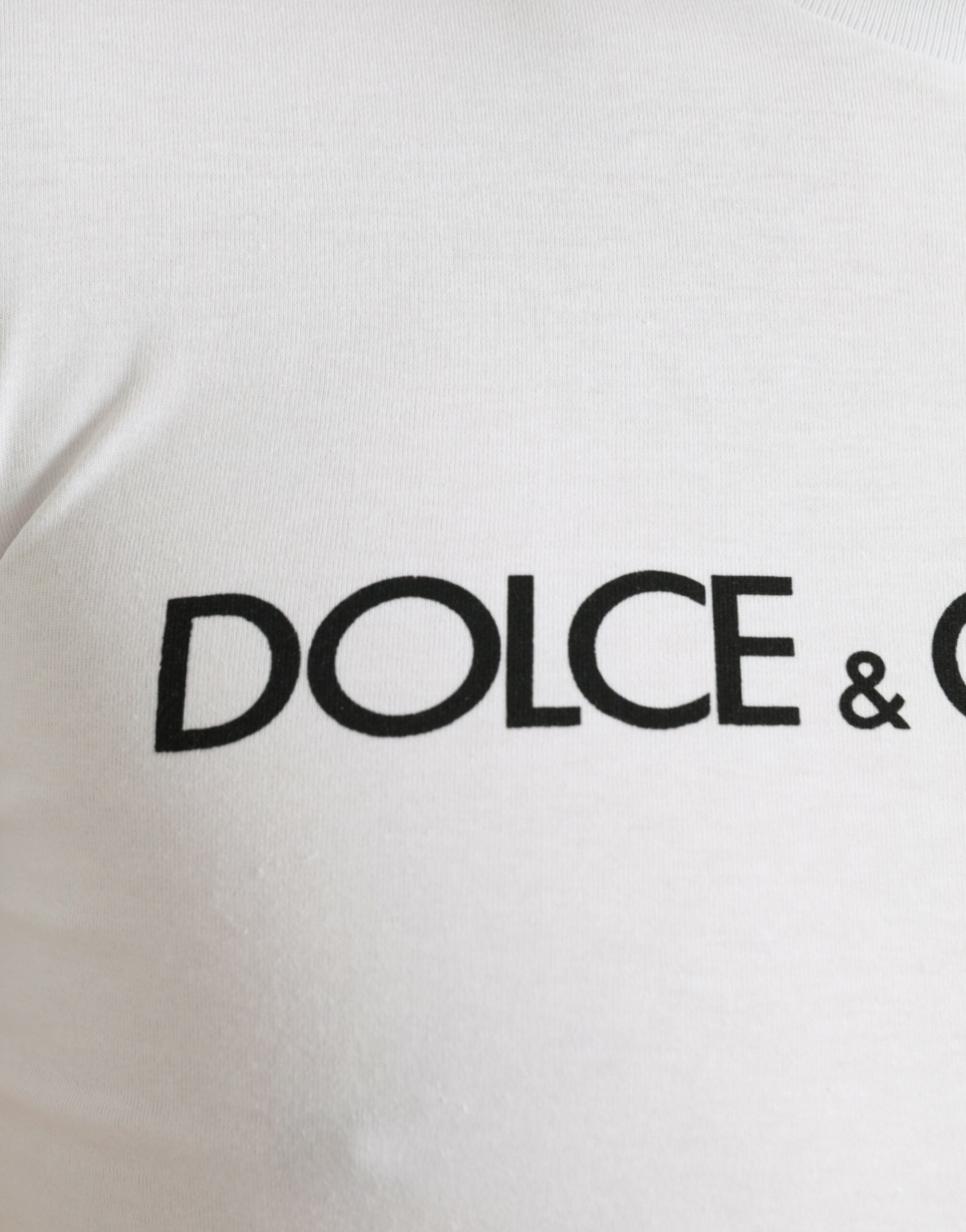 White Logo Print Cotton Crew Neck T-shirt - ventzia