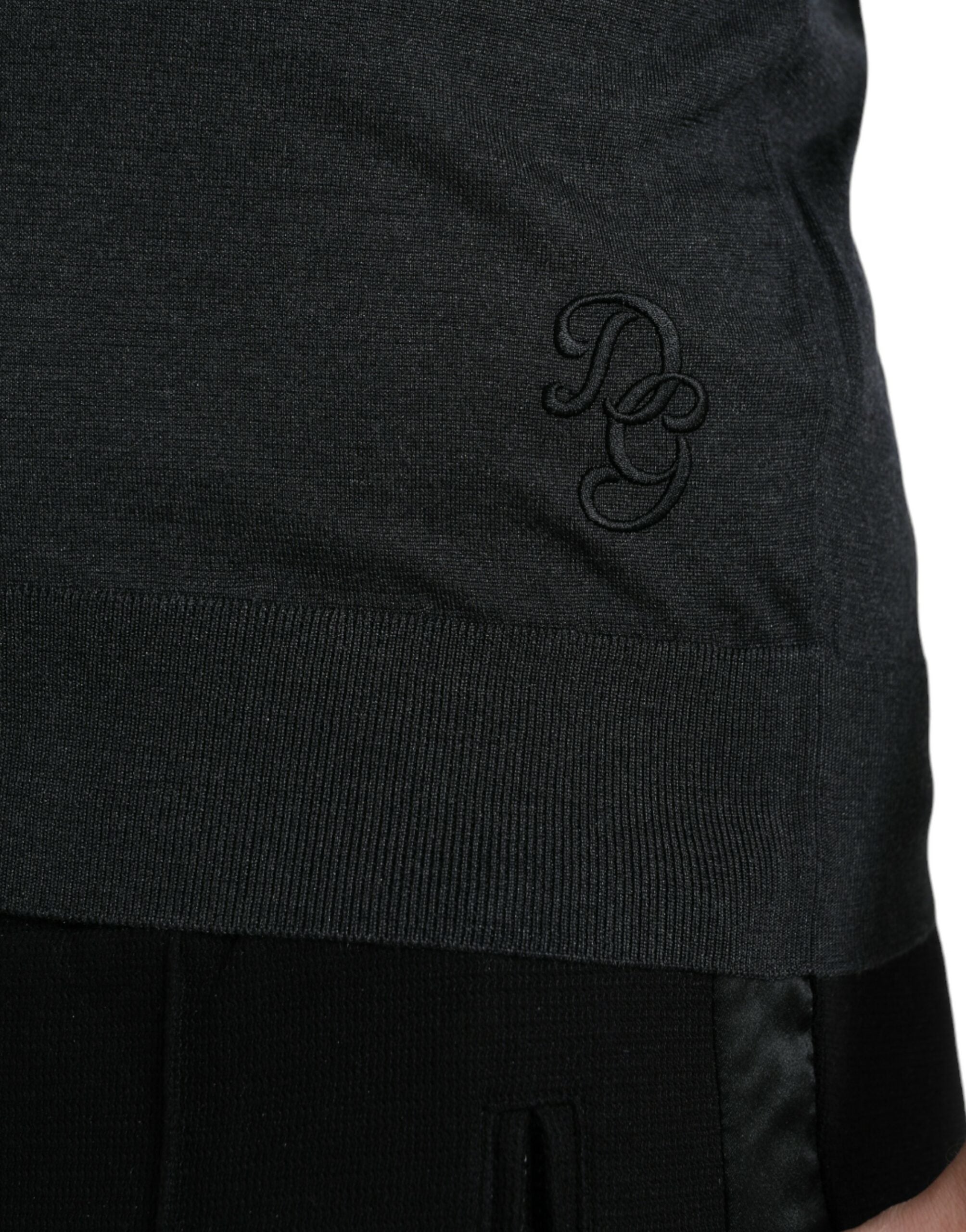 Dark Gray Crew Neck Short Sleeves T-shirt - ventzia