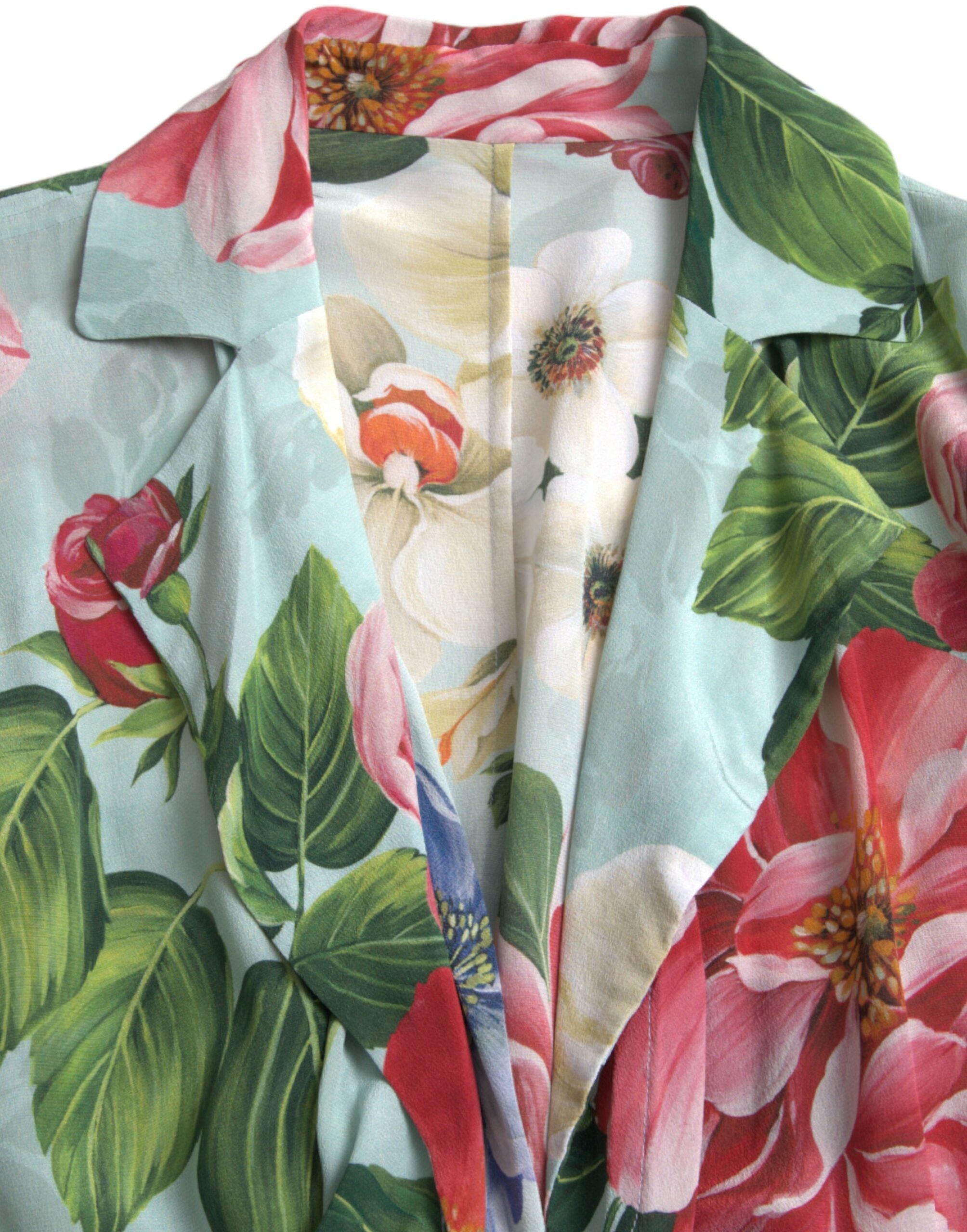 Blue Floral Wide Leg Wrap Jumpsuit Dress - ventzia