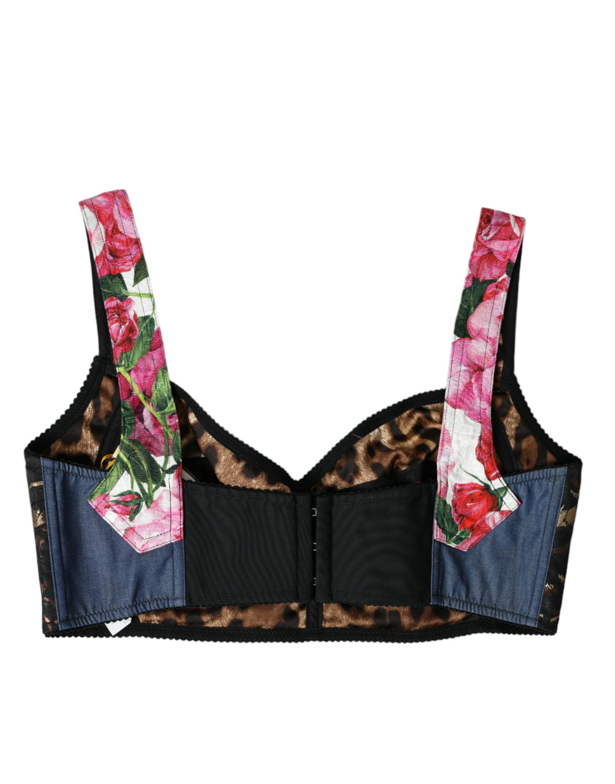 Multicolor Floral Patchwork Bustier Crop Top - ventzia