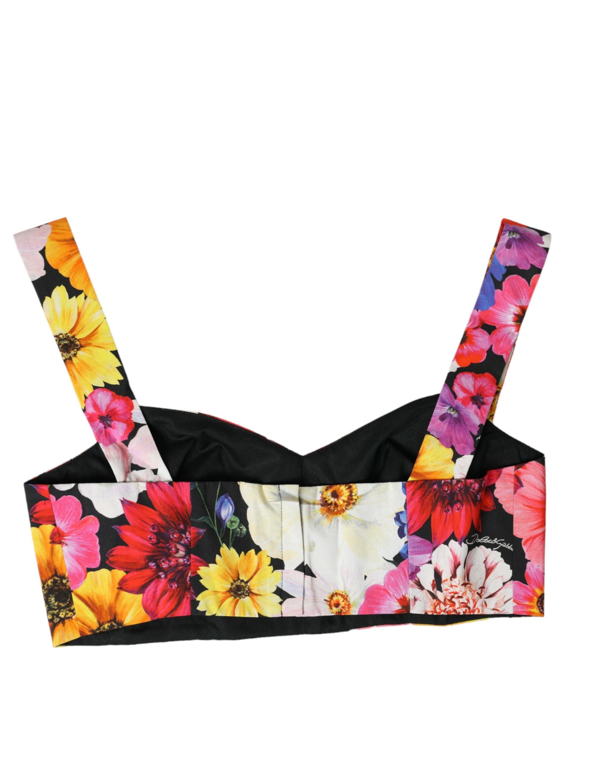 Multicolor Floral Sleeveless Bustier Crop Top - ventzia