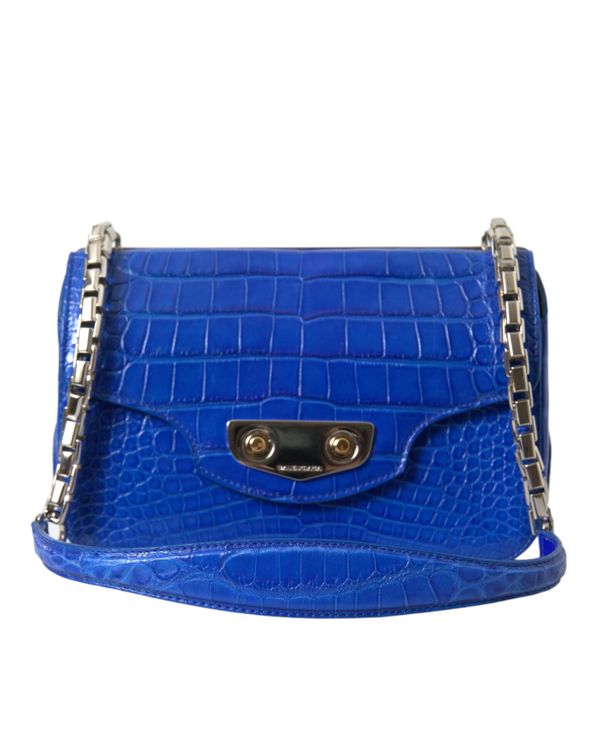 Blue Exotic Leather Neo Classic Purse Shoulder Handbag Bag - ventzia