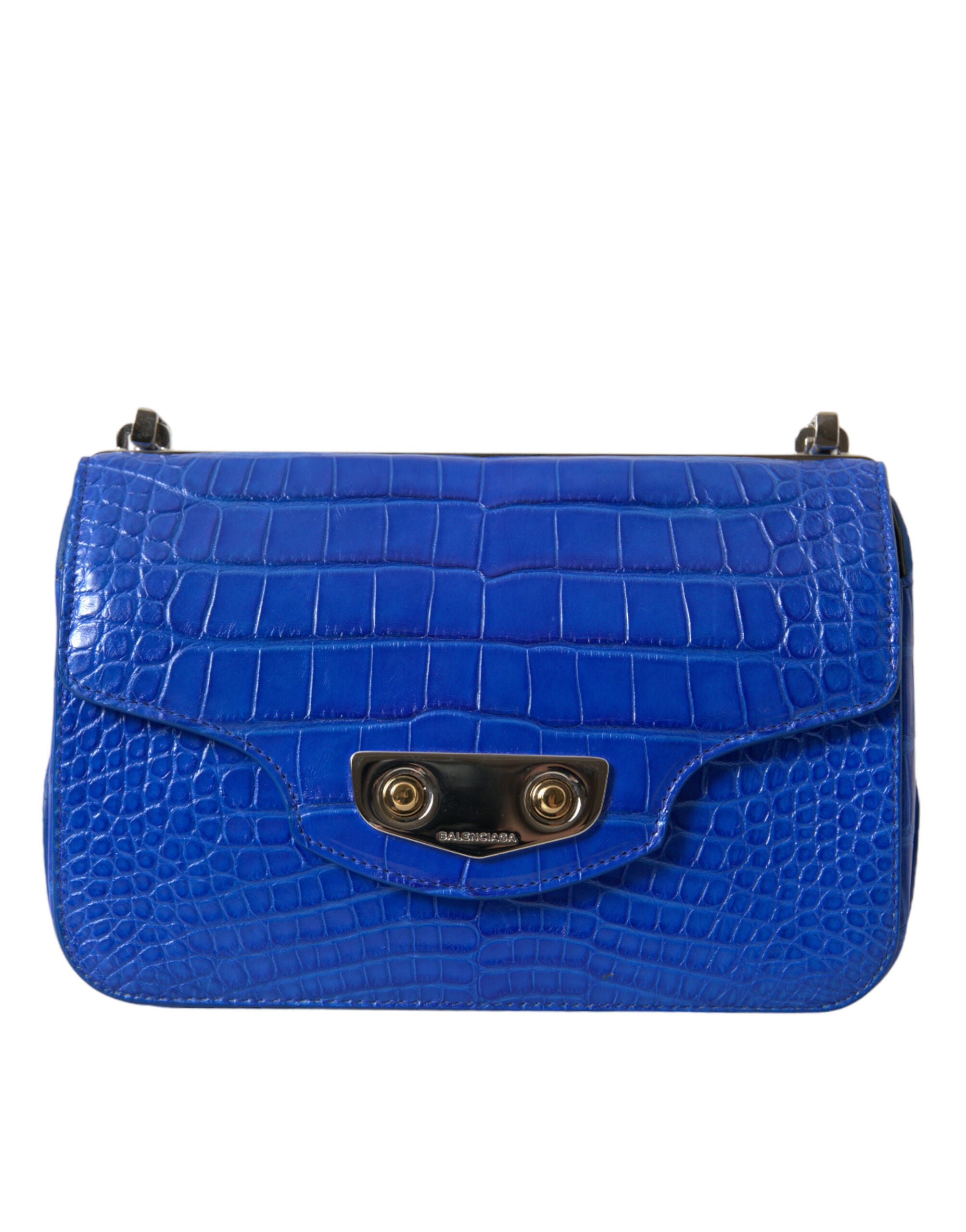 Blue Exotic Leather Neo Classic Purse Shoulder Handbag Bag - ventzia