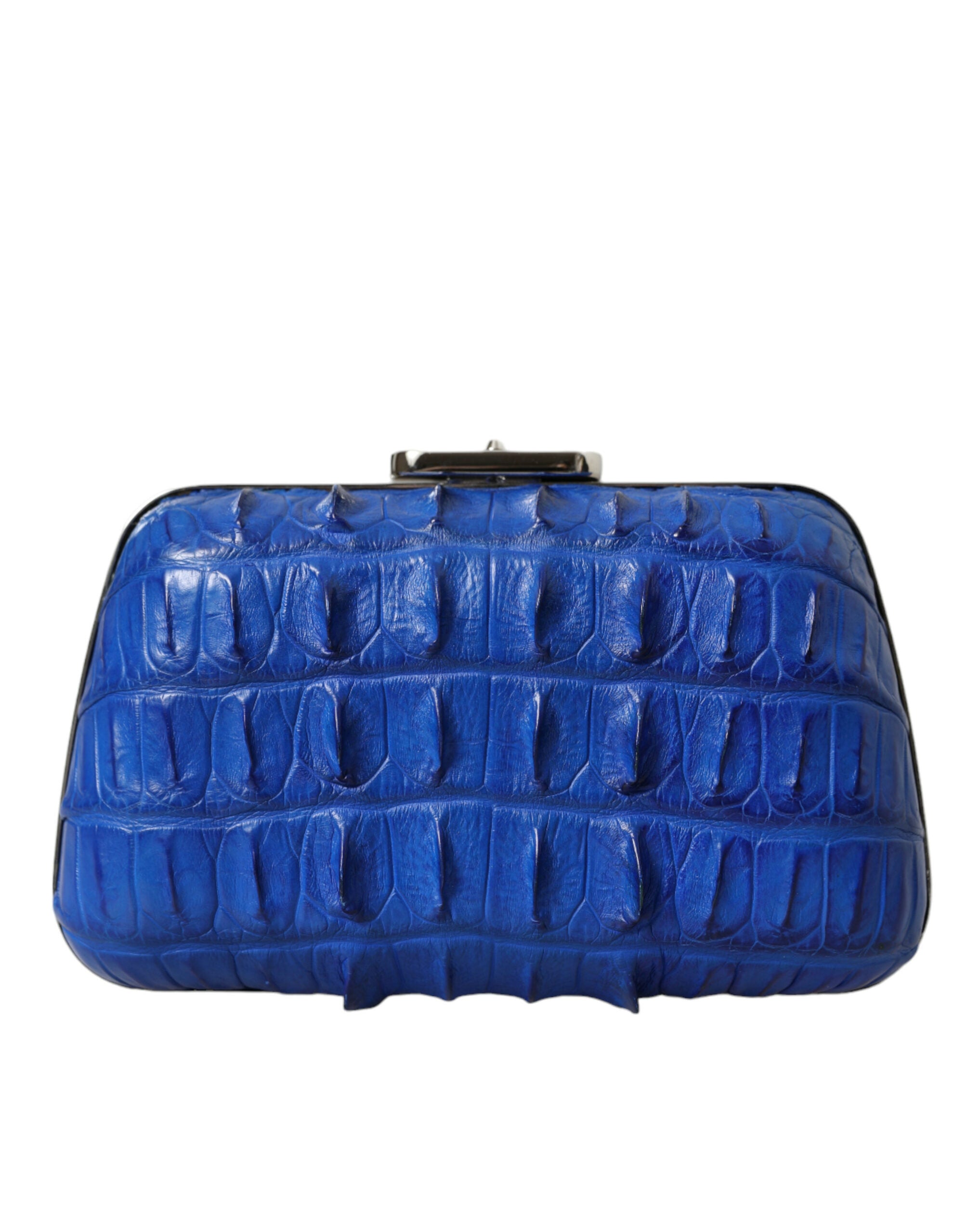 Blue Exotic Skin Leather Shoulder Crossbody Box Clutch Bag - ventzia