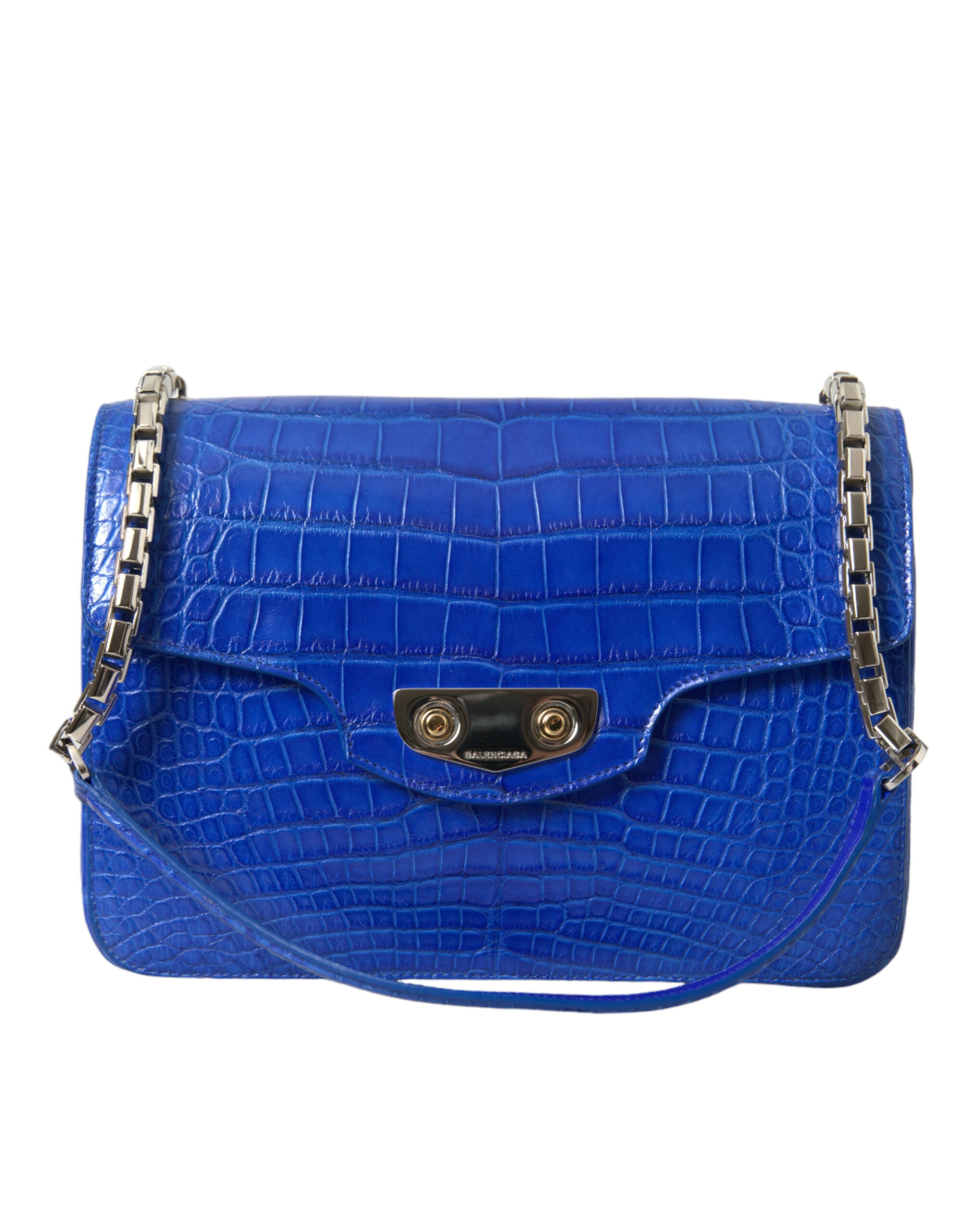 Blue Exotic Leather Neo Classic Small Shoulder Bag - ventzia
