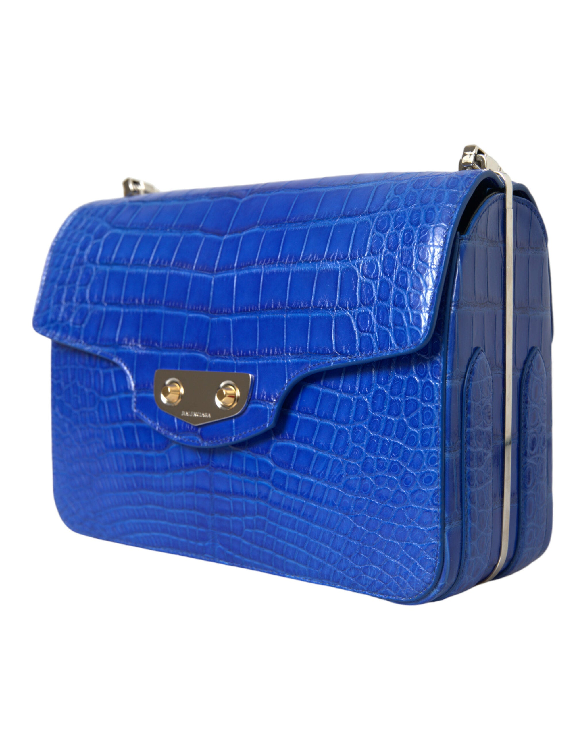 Blue Exotic Leather Neo Classic Small Shoulder Bag - ventzia