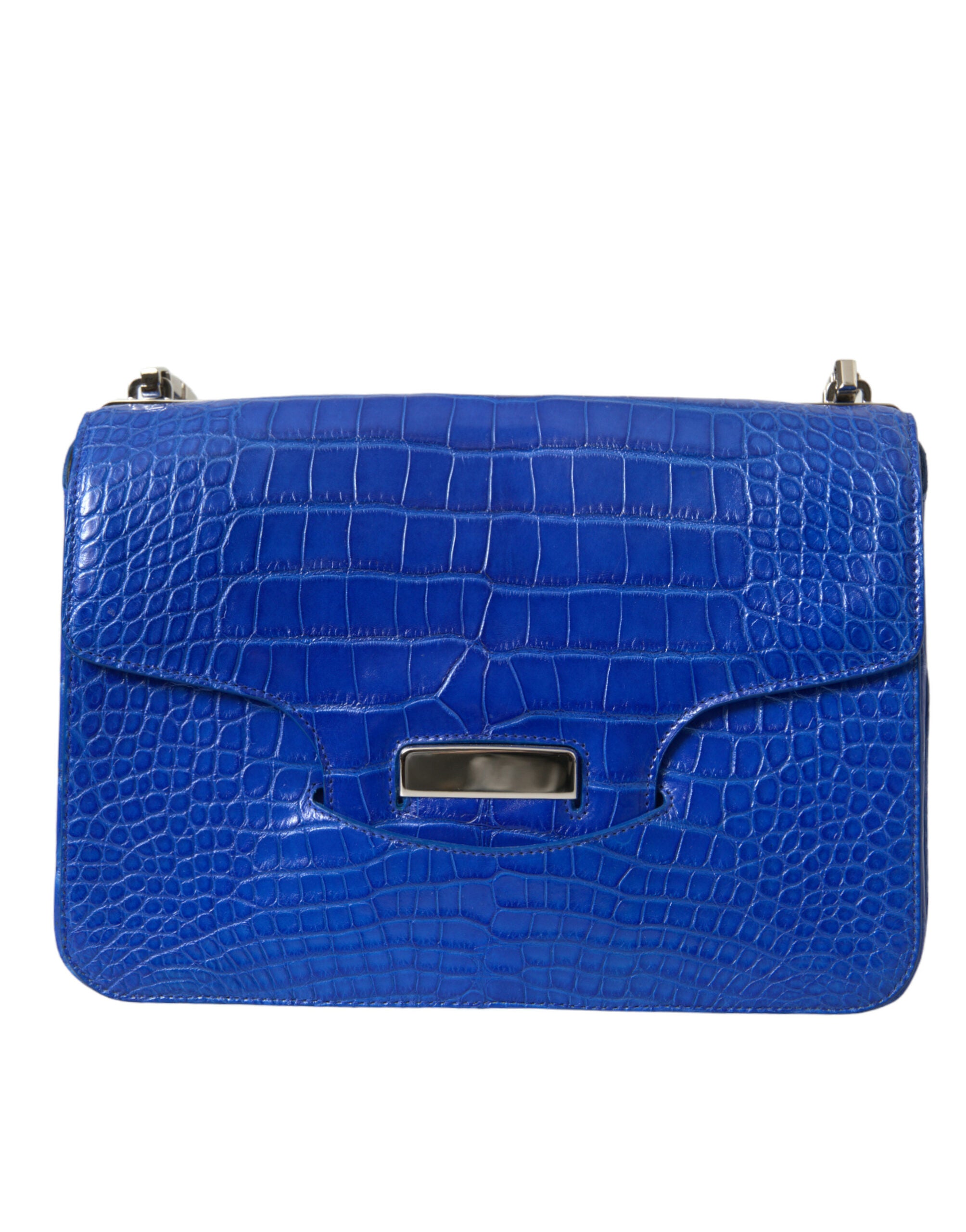 Blue Exotic Leather Neo Classic Small Shoulder Bag - ventzia
