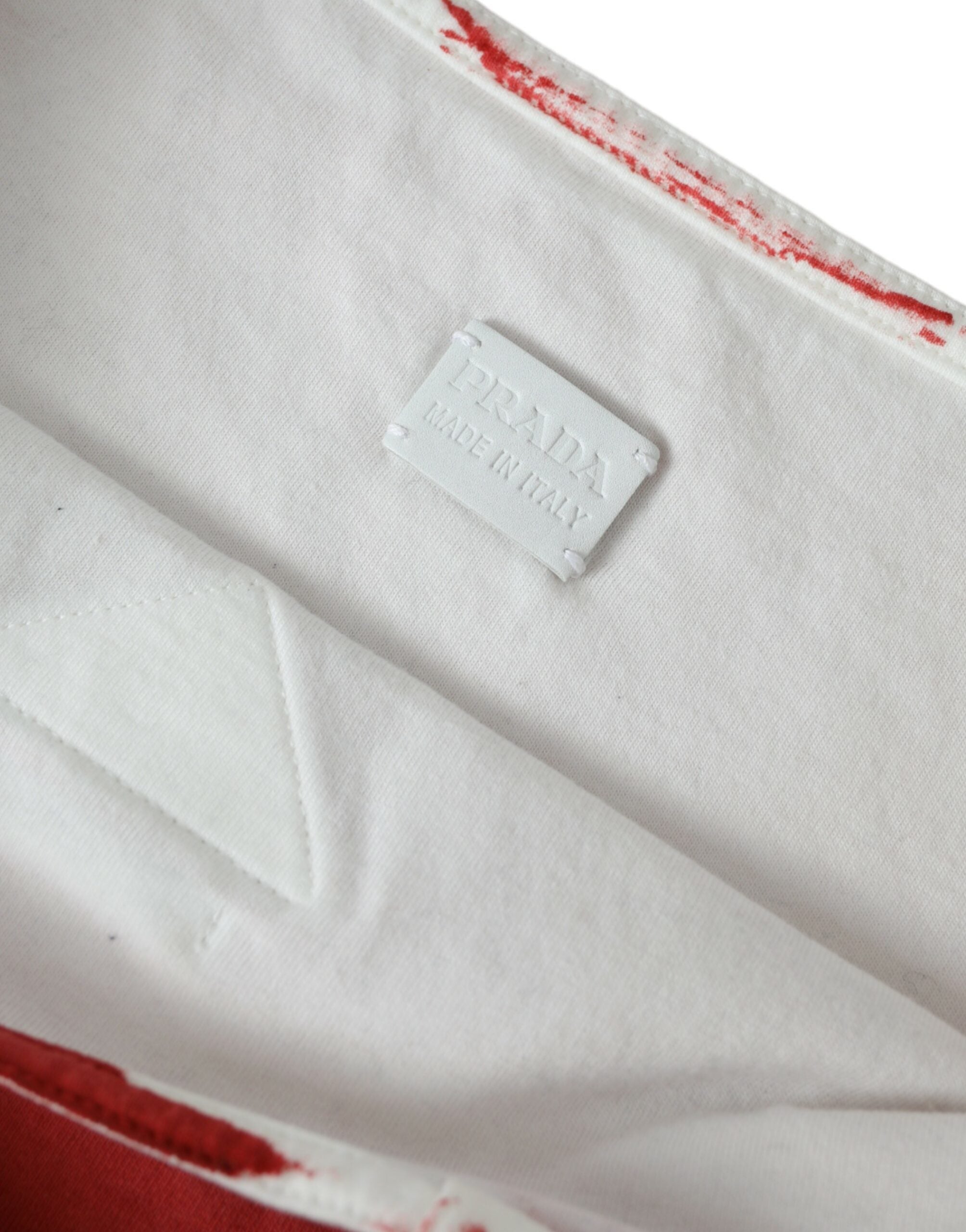 Red Jersey Fabric Logo Shoulder Shopping Tote Bag - ventzia