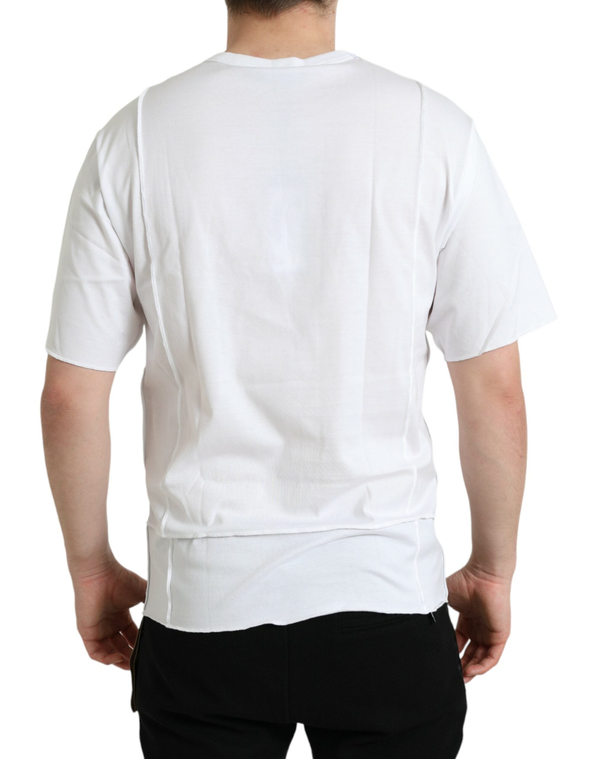 White Logo Crew Neck Short Sleeves T-shirt - ventzia
