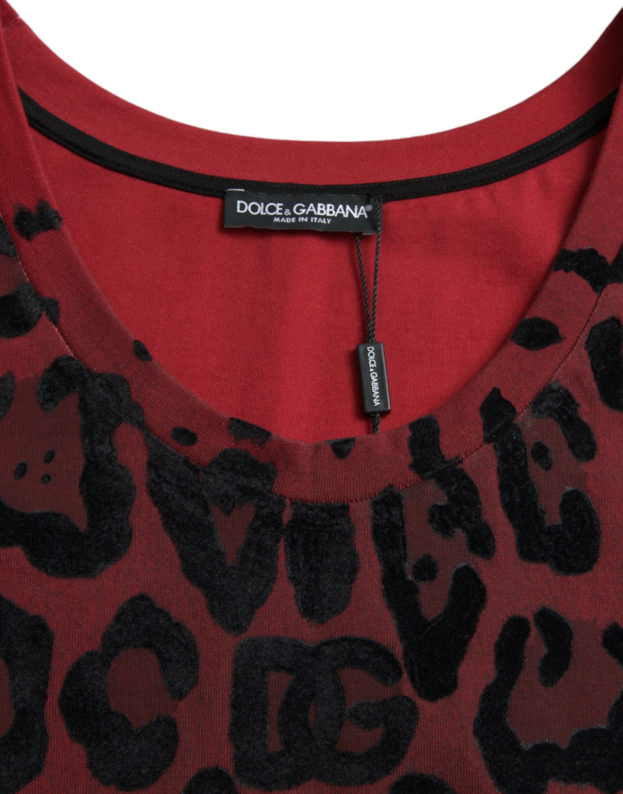Red Leopard Print Sleeveless Tank T-shirt - ventzia