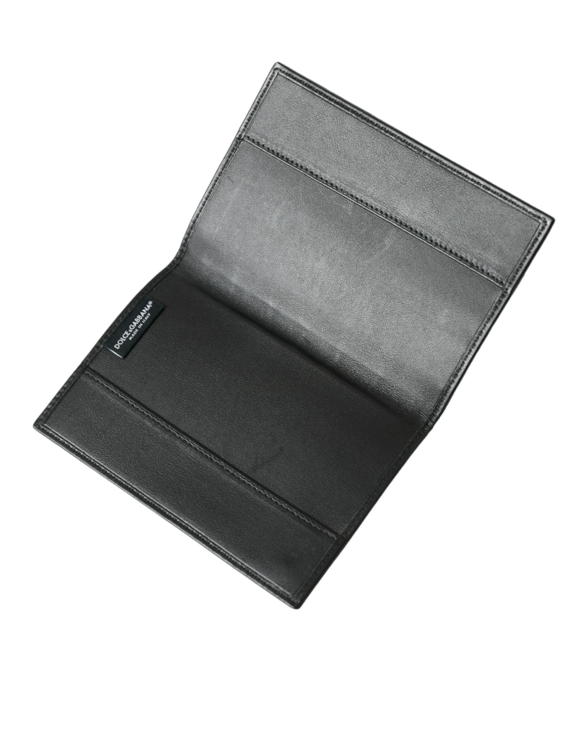 Black Exotic Skin Leather Long Bifold Passport Holder - ventzia